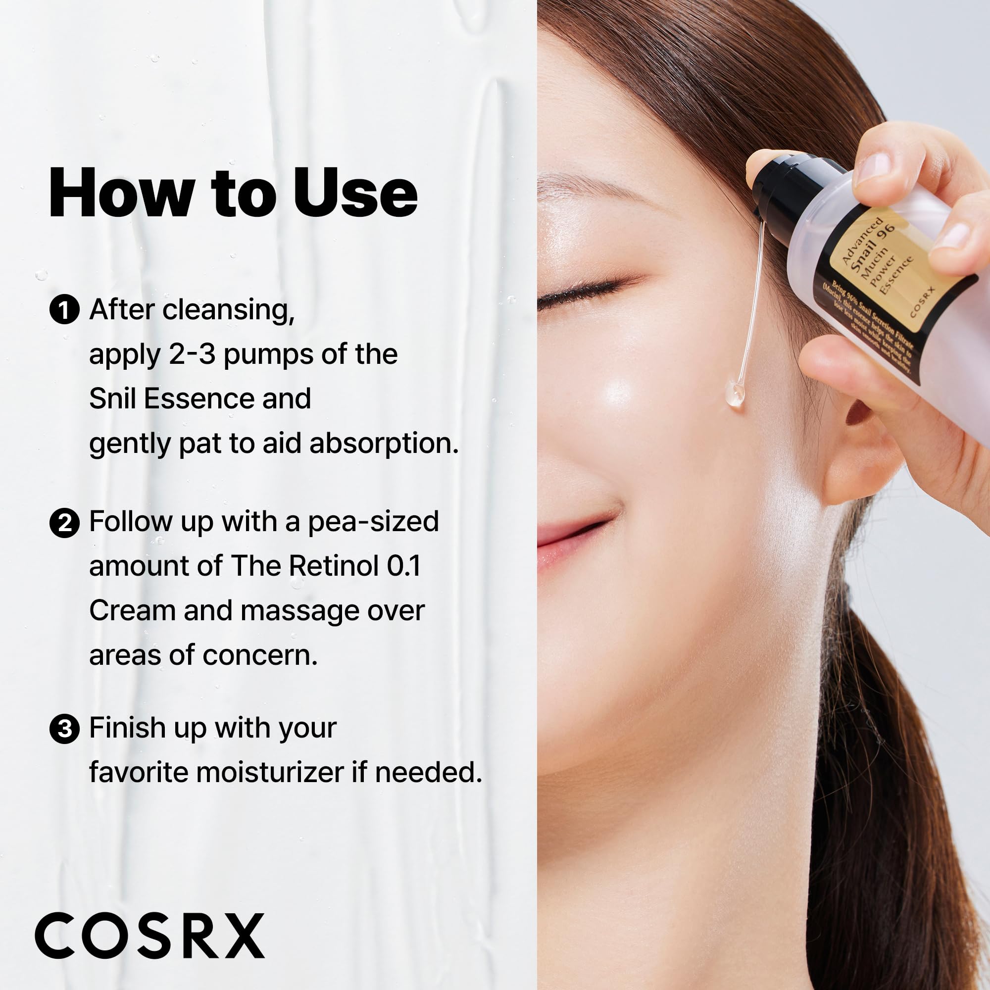COSRX Snail 96% Mucin Essence 2ea & Retinol 0.1% Cream Mini Sample 1ea - COSRX Official Product View 7