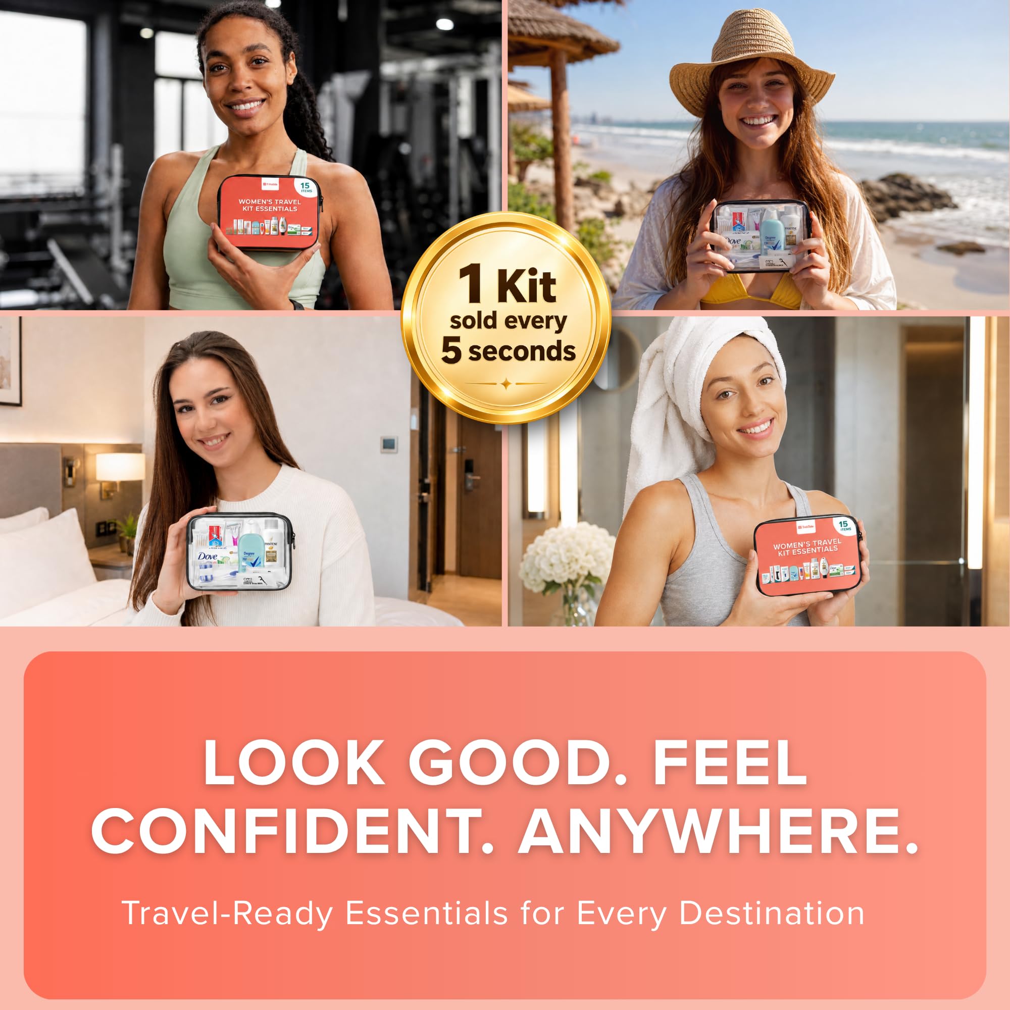 15 Piece Women s Travel Toiletry Kit With Premium Brand Name - TREKTOTE Official Product Imagery - 7