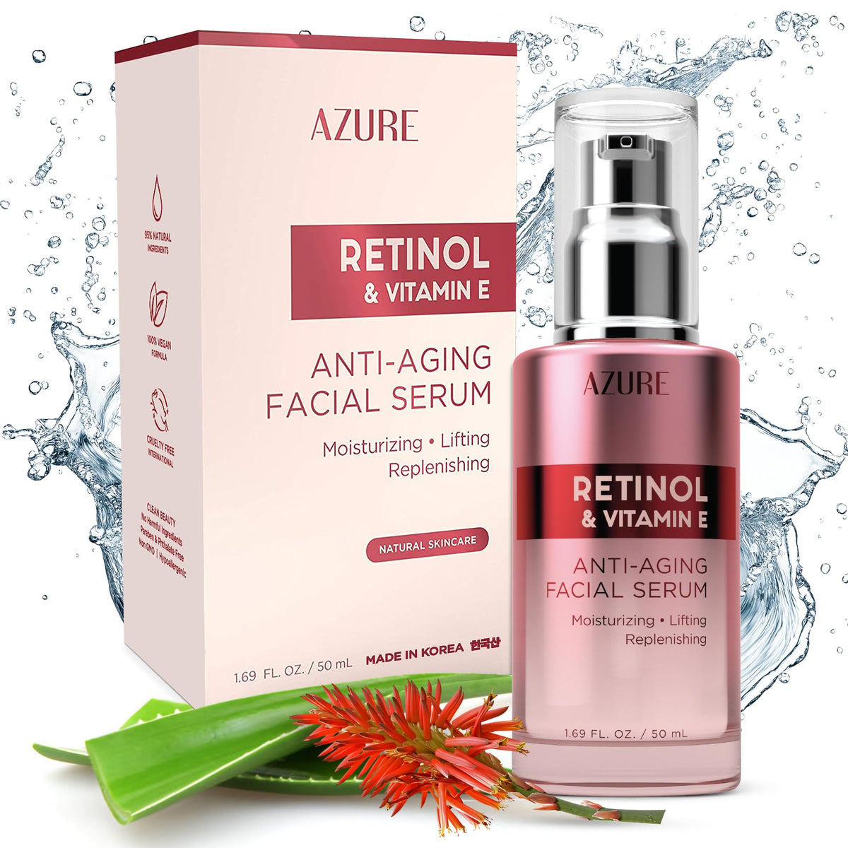 Azure Cosmetics Retinol Serum For Face - Azure Cosmetics Official Product Imagery - 2