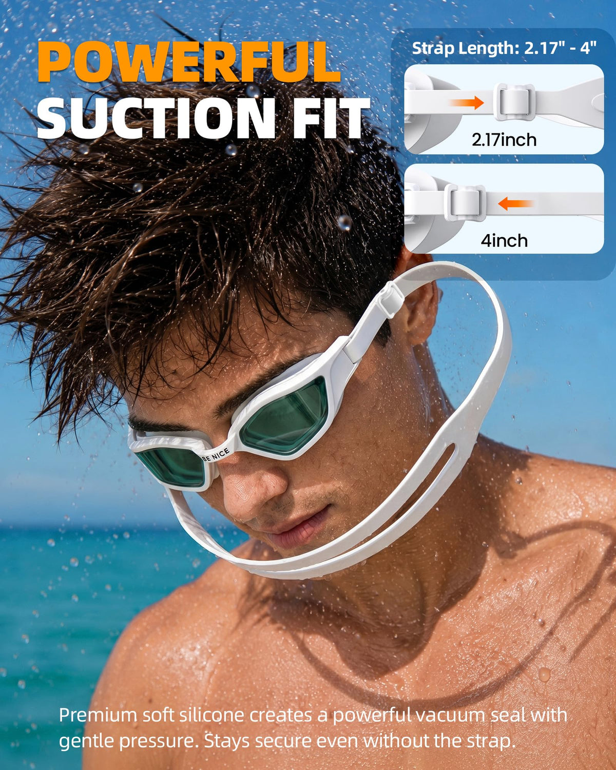 BENICE Interchangeable Nose Bridge Swim Goggles for Women - BENICE Official Imagery - 7