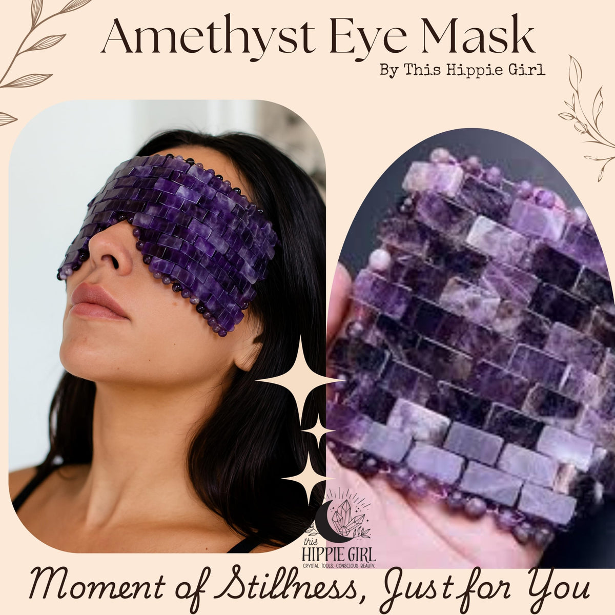 This Hippie Girl Amethyst Eye Mask Natural Crystal Facial - Boho Aromatic Official Imagery - 3