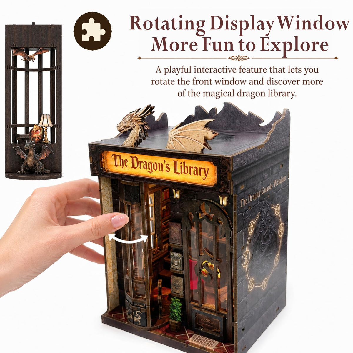 Dragon Library Book Nook Kit DIY Dollhouse Booknook - ISSEVE Official Imagery - 8