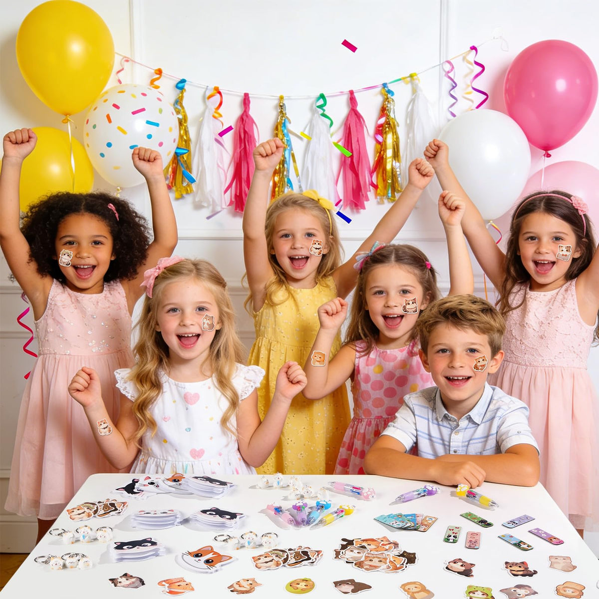 110 Pcs Cat Party Favors Goodie Bag Stuffers for Kids - Vanblue Official Imagery - 6