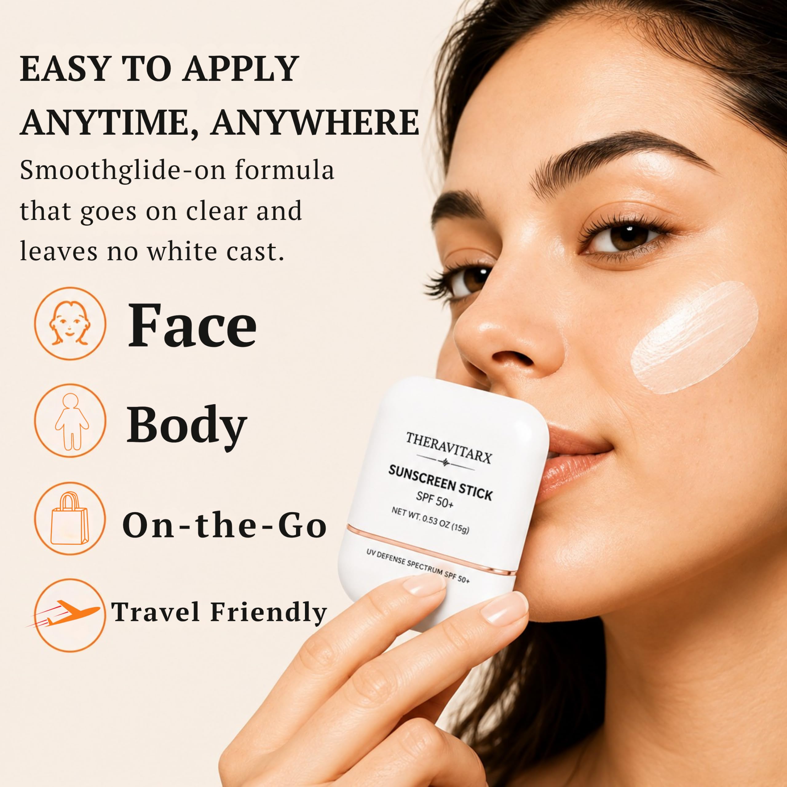 Airy Fit Sunscreen Stick SPF 50 Korean Formula Broad - THERAVITARX Official Imagery - 5