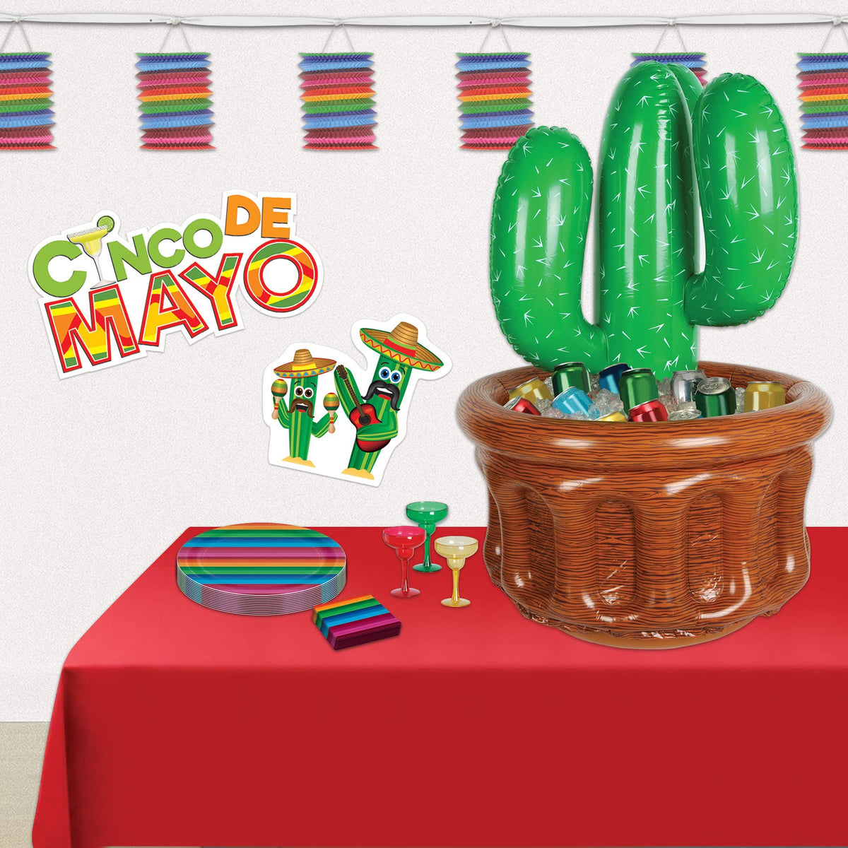 Beistle Inflatable Cactus Cooler Holds Approx 24 12 oz Cans - Beistle Official Imagery - 6
