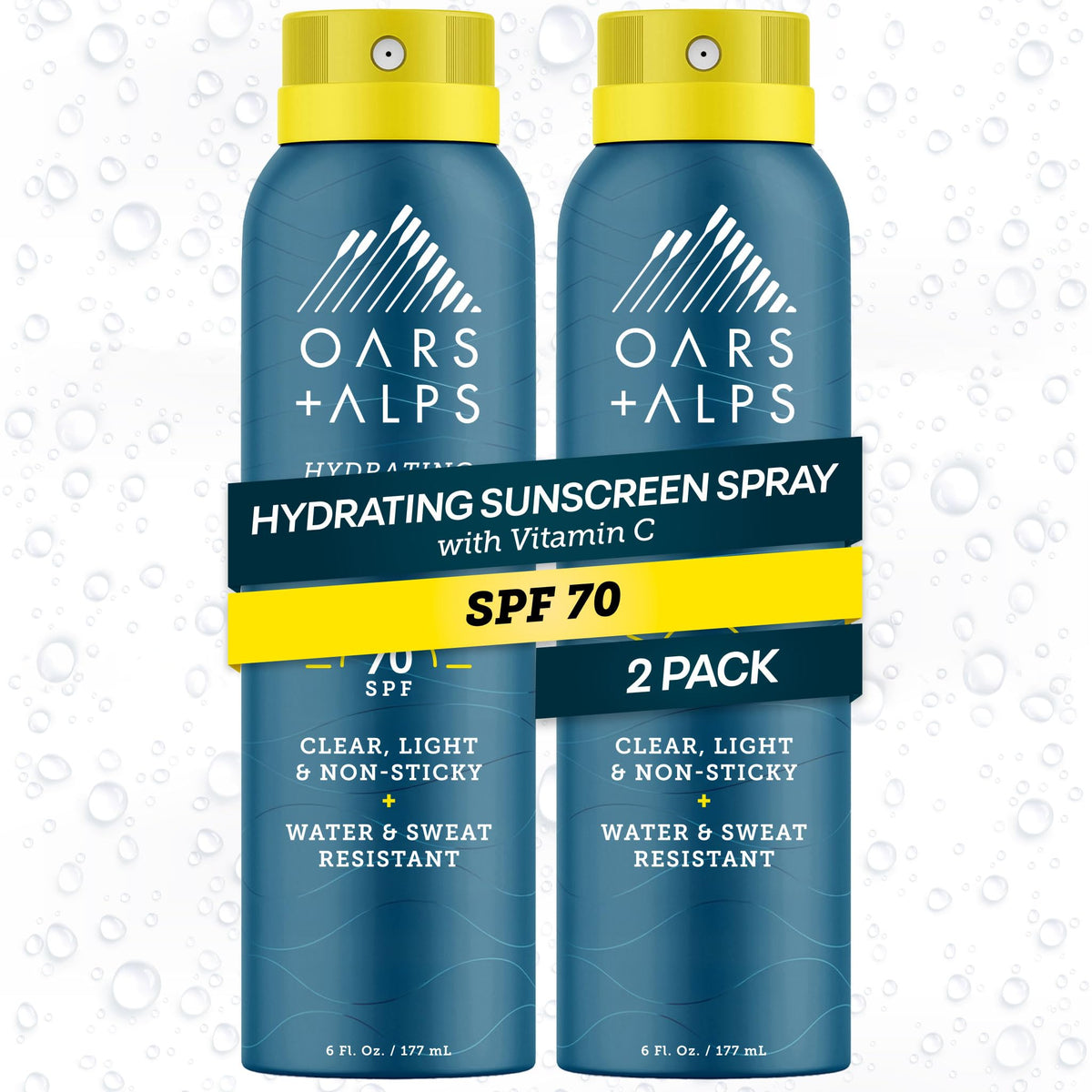 Oars Alps SPF 70 Body Sunscreen Spray Clear Lightweight 2pk - Oars + Alps Official Imagery - 2