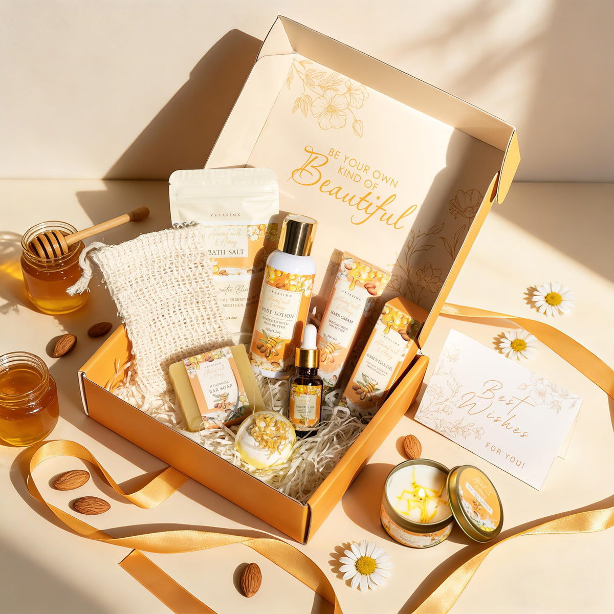 Gifts for Women Birthday Almond Milk Honey Relaxing Home Spa - VKTASIMK Official Imagery - 5