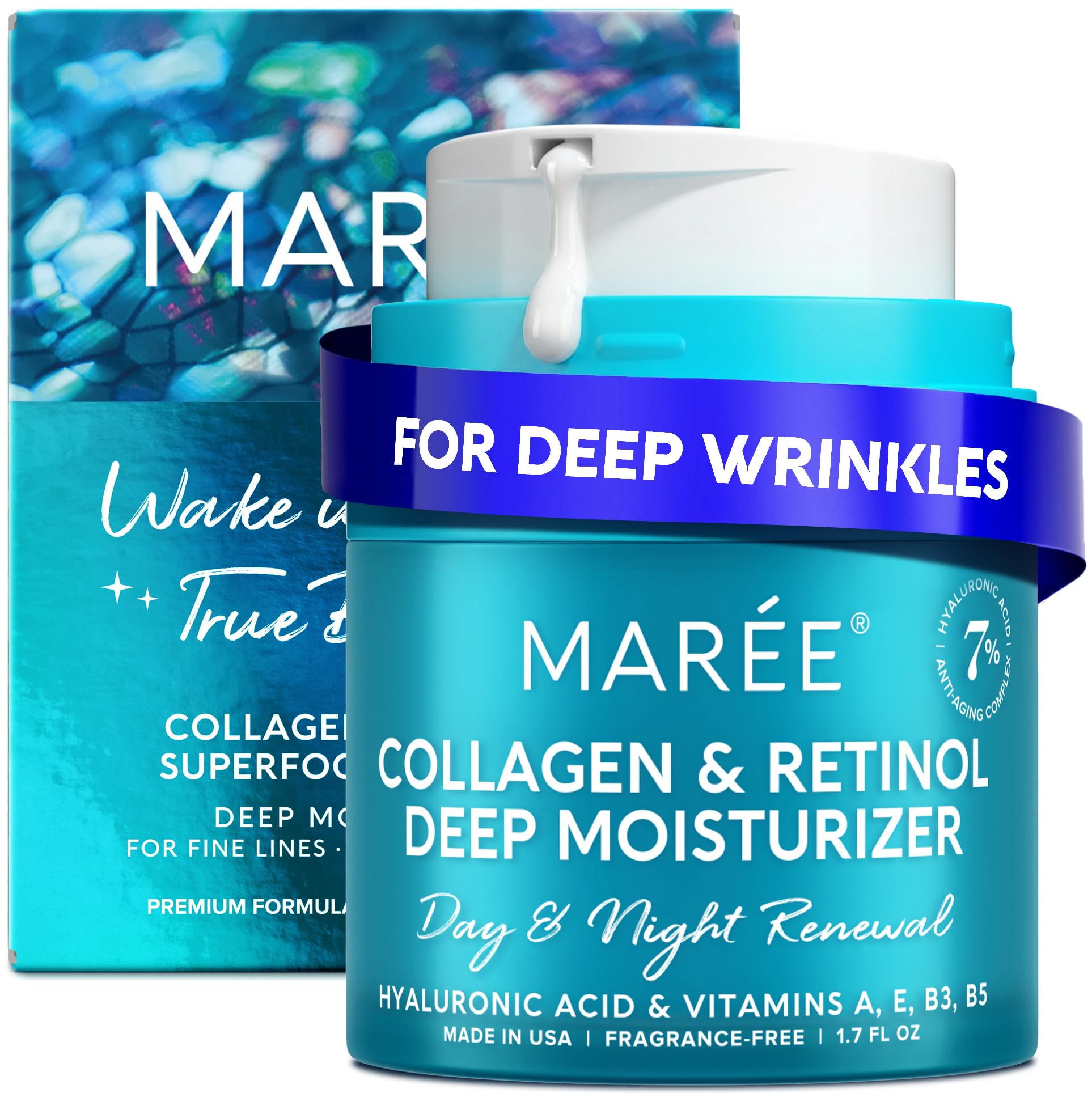 MAREE Face Moisturizer Retinol Cream for Face – Daily Wrinkle - Product Imagery