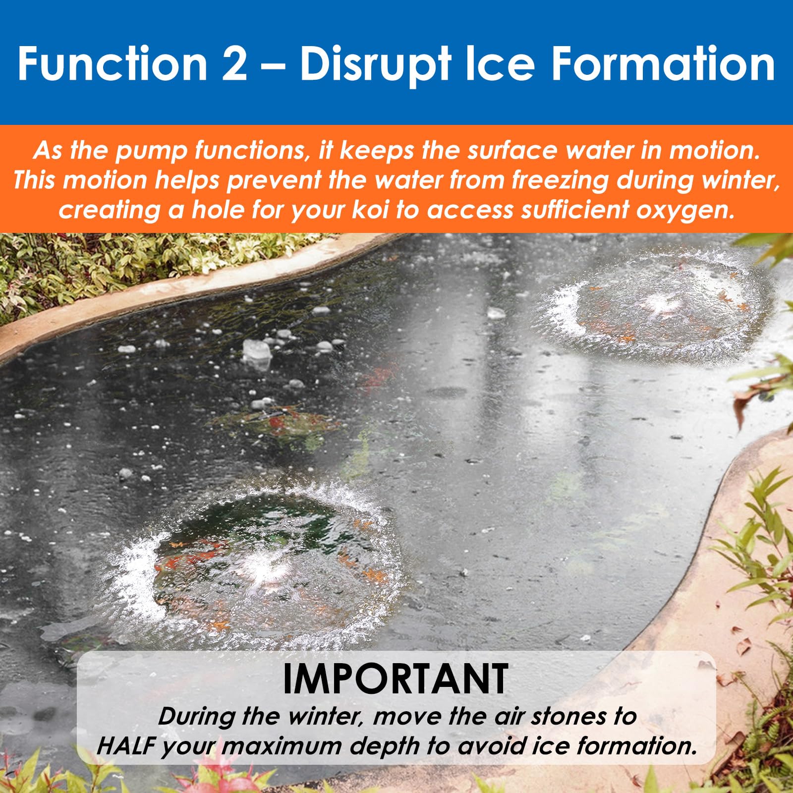AquaMiracle All-in-One Koi Pond Aerator for Outdoor Ponds up to 3 - AquaMiracle Official Product View 7