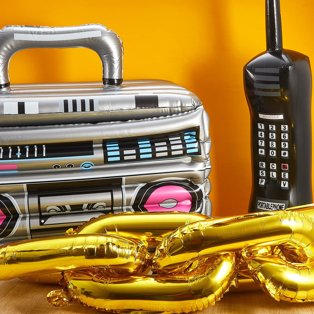 22 Pcs 80s 90s Party Decorations Inflatable Boom Box - Cunhill Official Imagery - 3