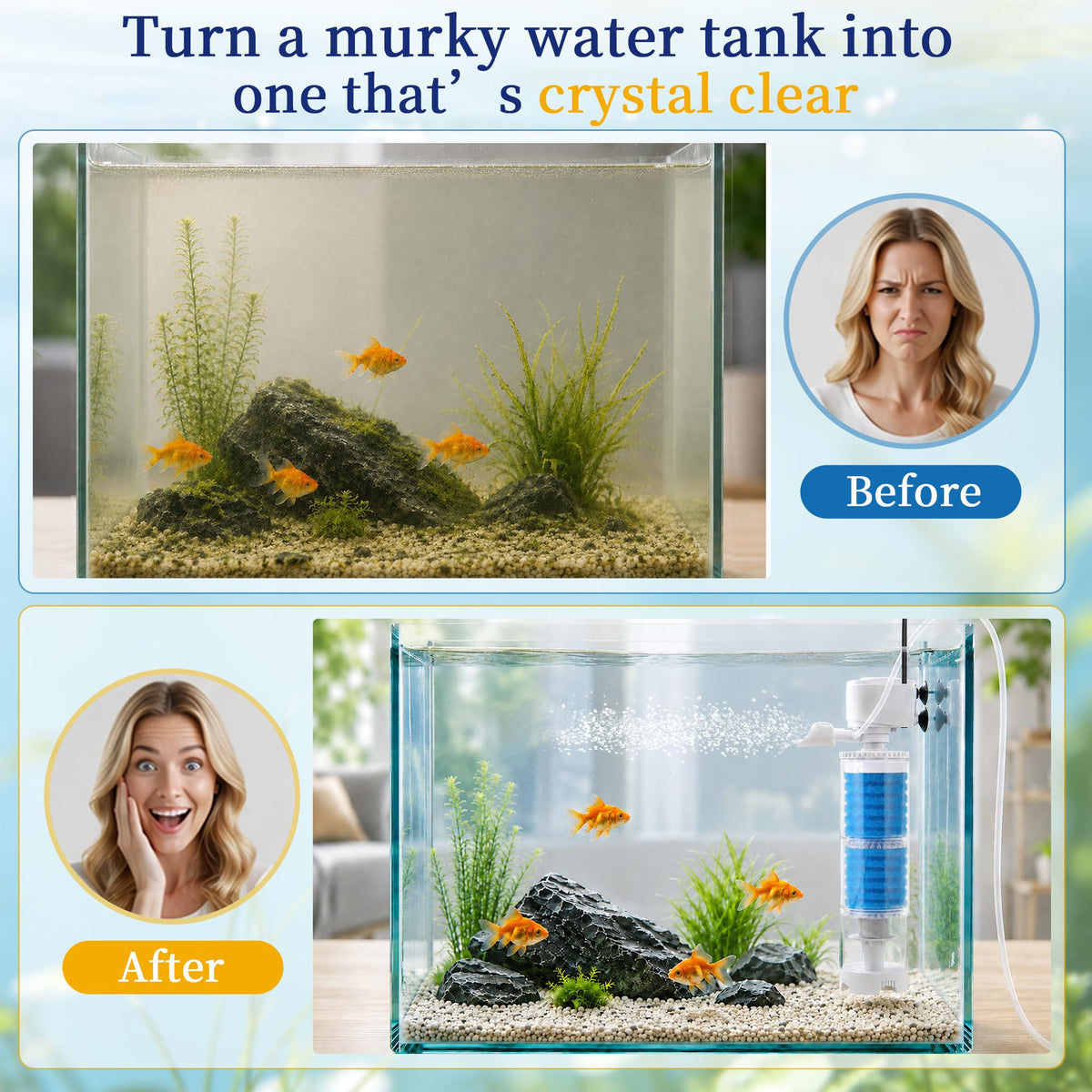 Aquarium Filter Multi Functional Water Circulation System - GLIDESMOOTH Official Imagery - 4
