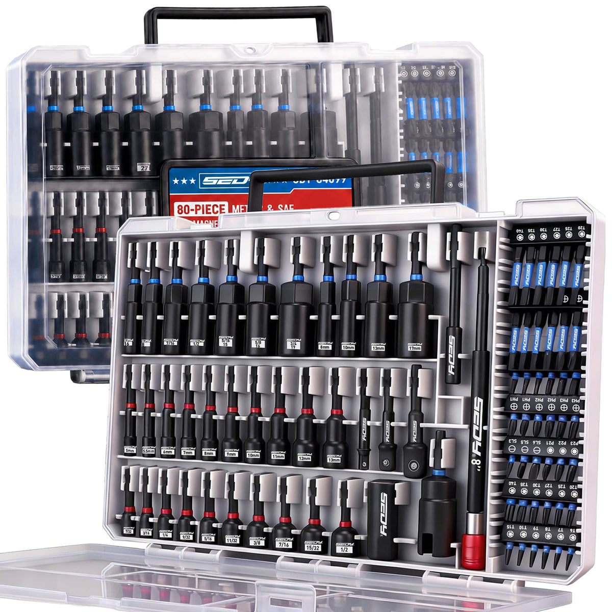 80 Piece Premium Magnetic Impact Nut Driver Set Metric SAE - SEDY Official Imagery - 2