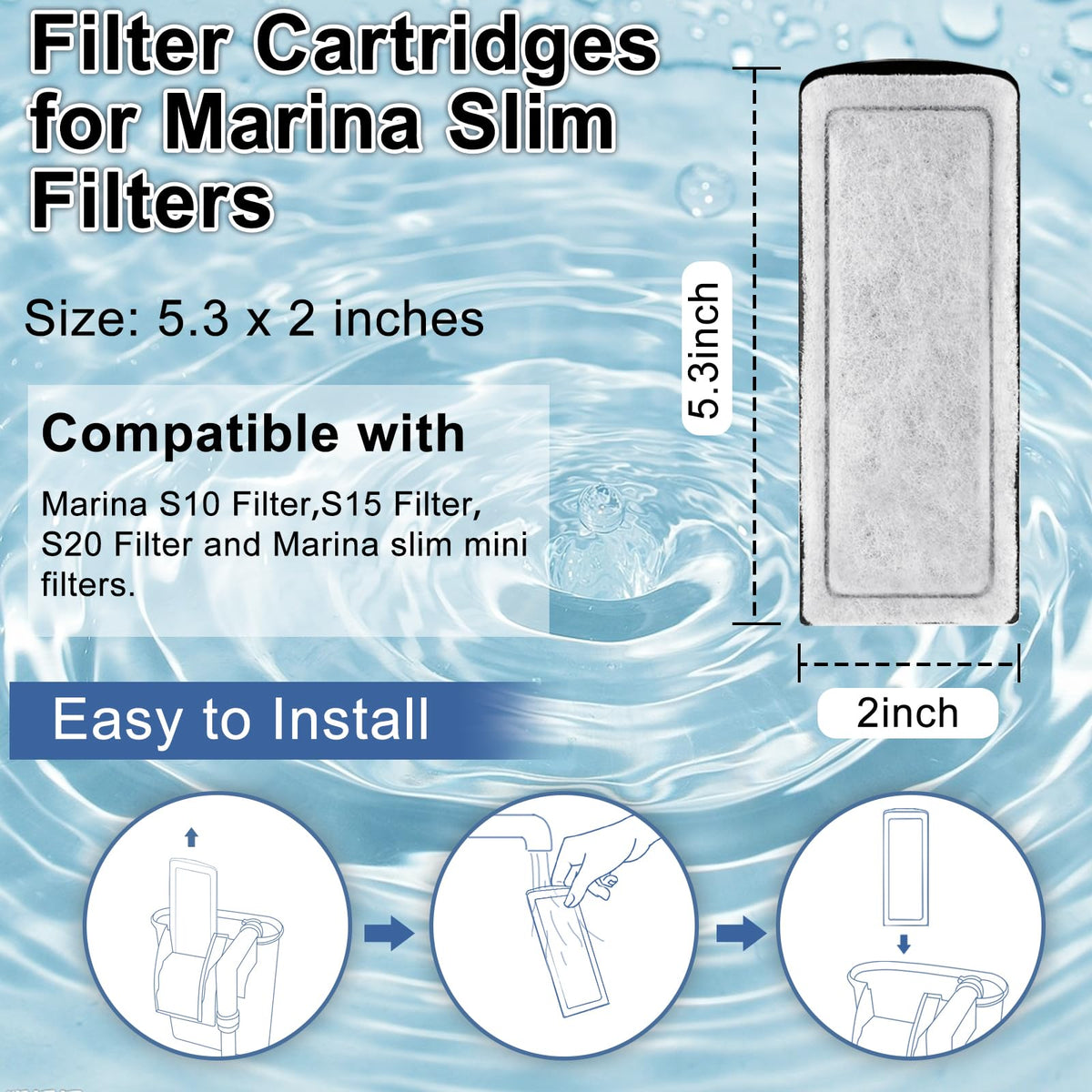 Pryitier 16 Pack Filter Cartridge for Marina Slim Filter S10 - Pryitier Official Imagery - 4