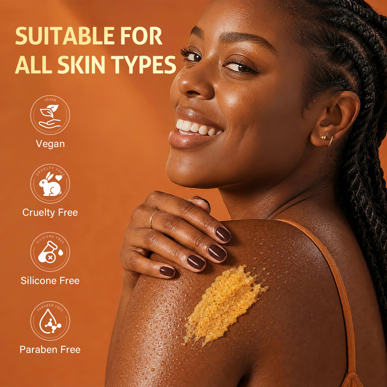 RIHAKO Turmeric Body Scrub, Exfoliating Body Scrub with Vitamin C, Deep - RIHAKO Official Product View 8