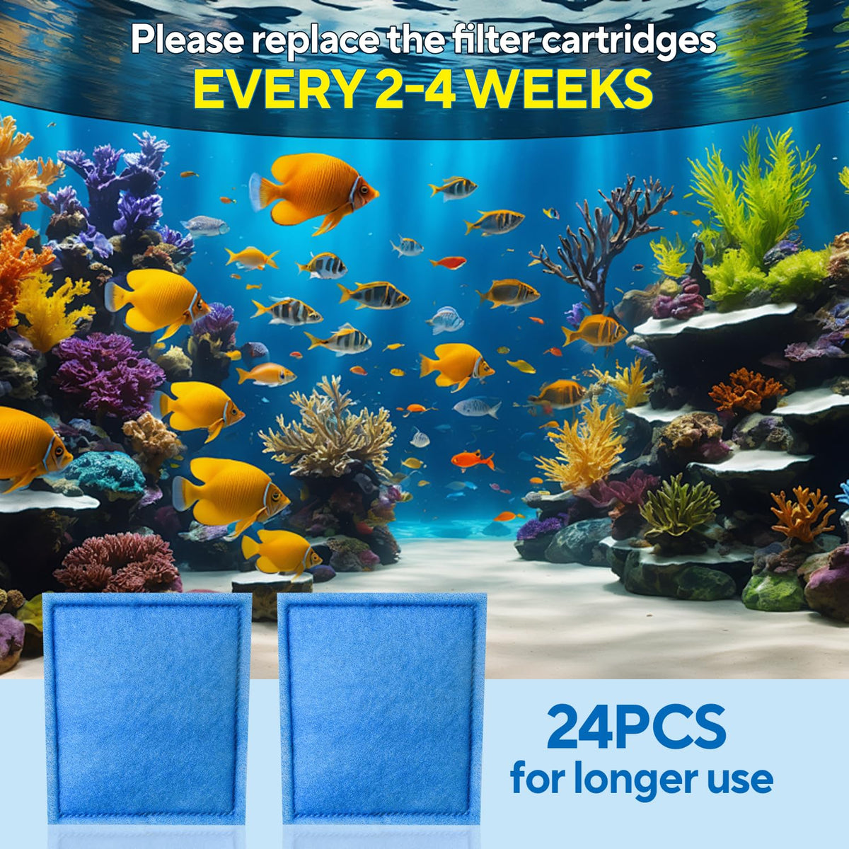 24 Pack Aquarium Filter Cartridges for EZ Change 3 20 60 - Filpowis Official Imagery - 6