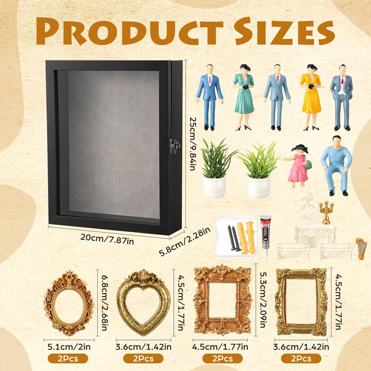 Qunclay 8 X10 Anniversary Shadow Box Display Case with 8 - Qunclay Official Imagery - 4