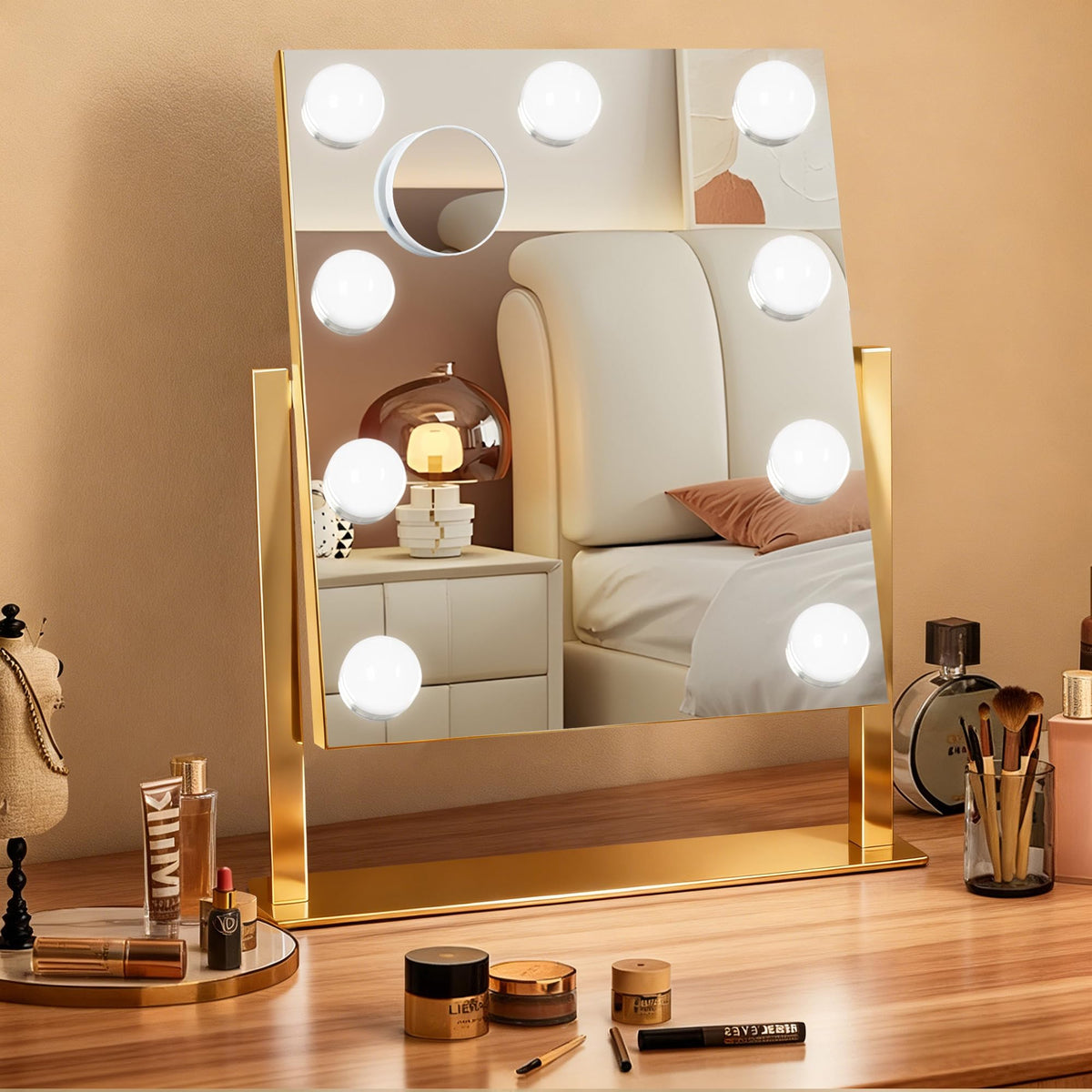Portable Travel Makeup Mirror with Lights 2500mAh - Ratsamee Official Imagery - 2