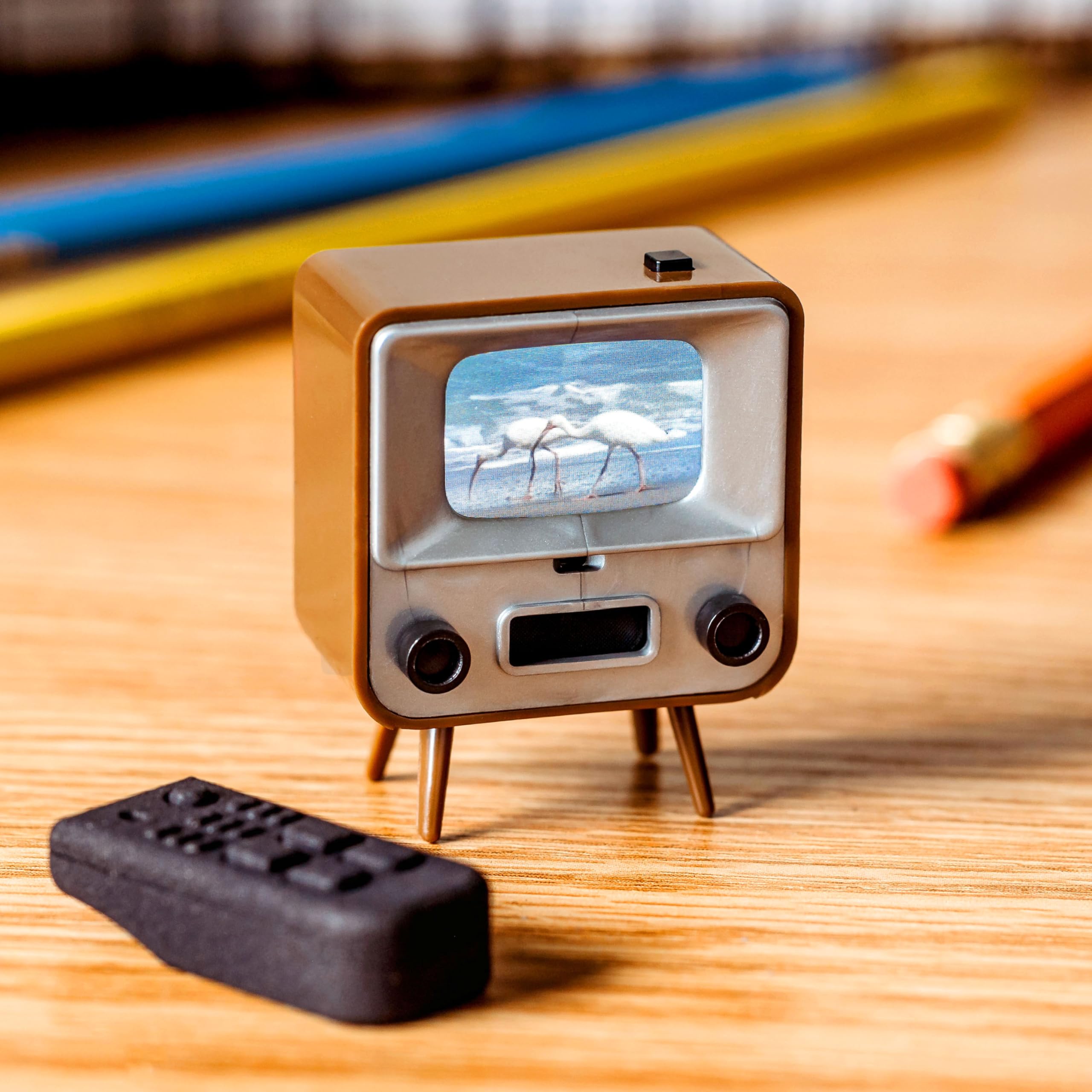 TinyCircuits TinyTV 2 Portable Retro Mini TV, Brown by TinyCircuits - Angle View 2