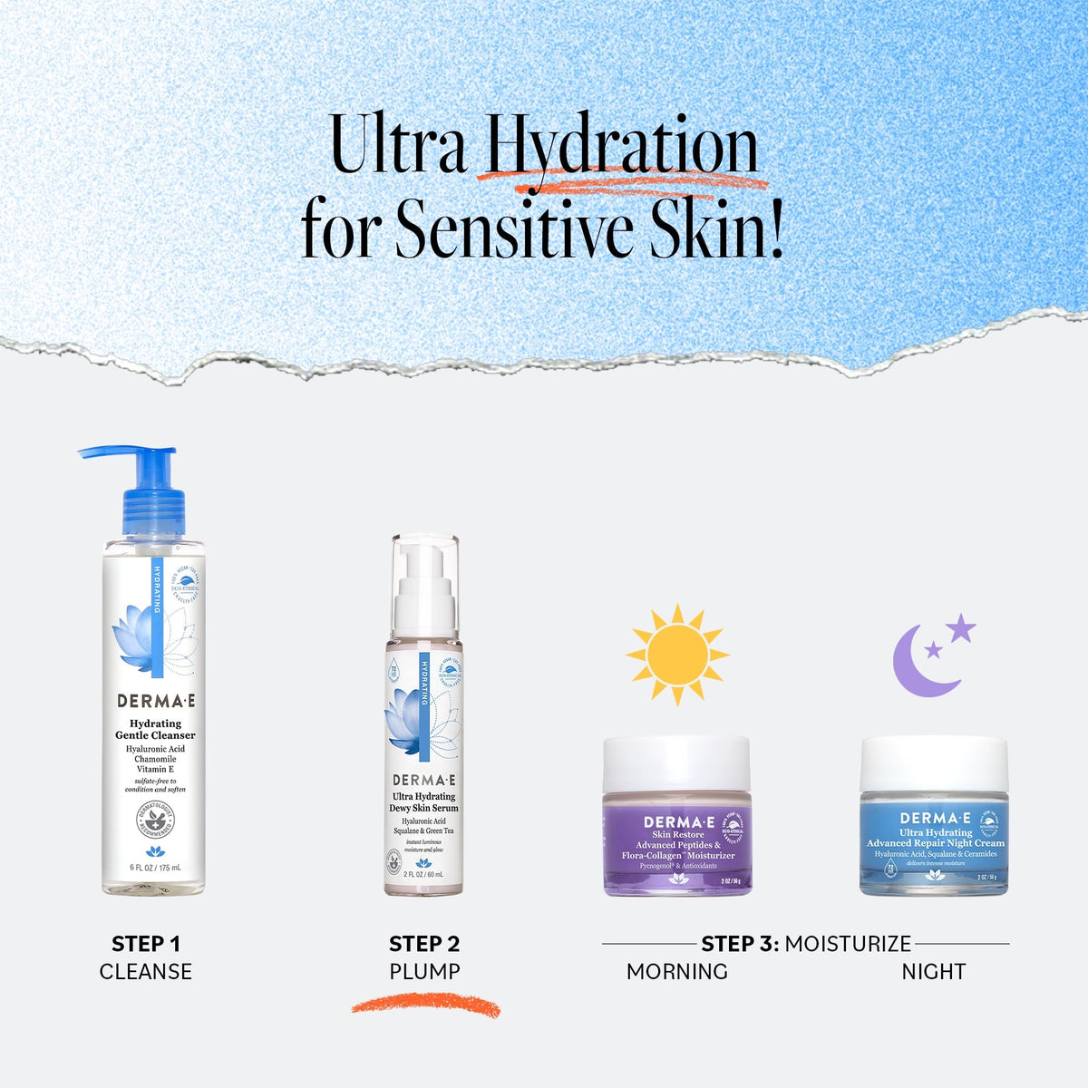 DERMA E Ultra Hydrating Dewy Skin Serum For Face 2 Fl Oz - Derma E Official Imagery - 7