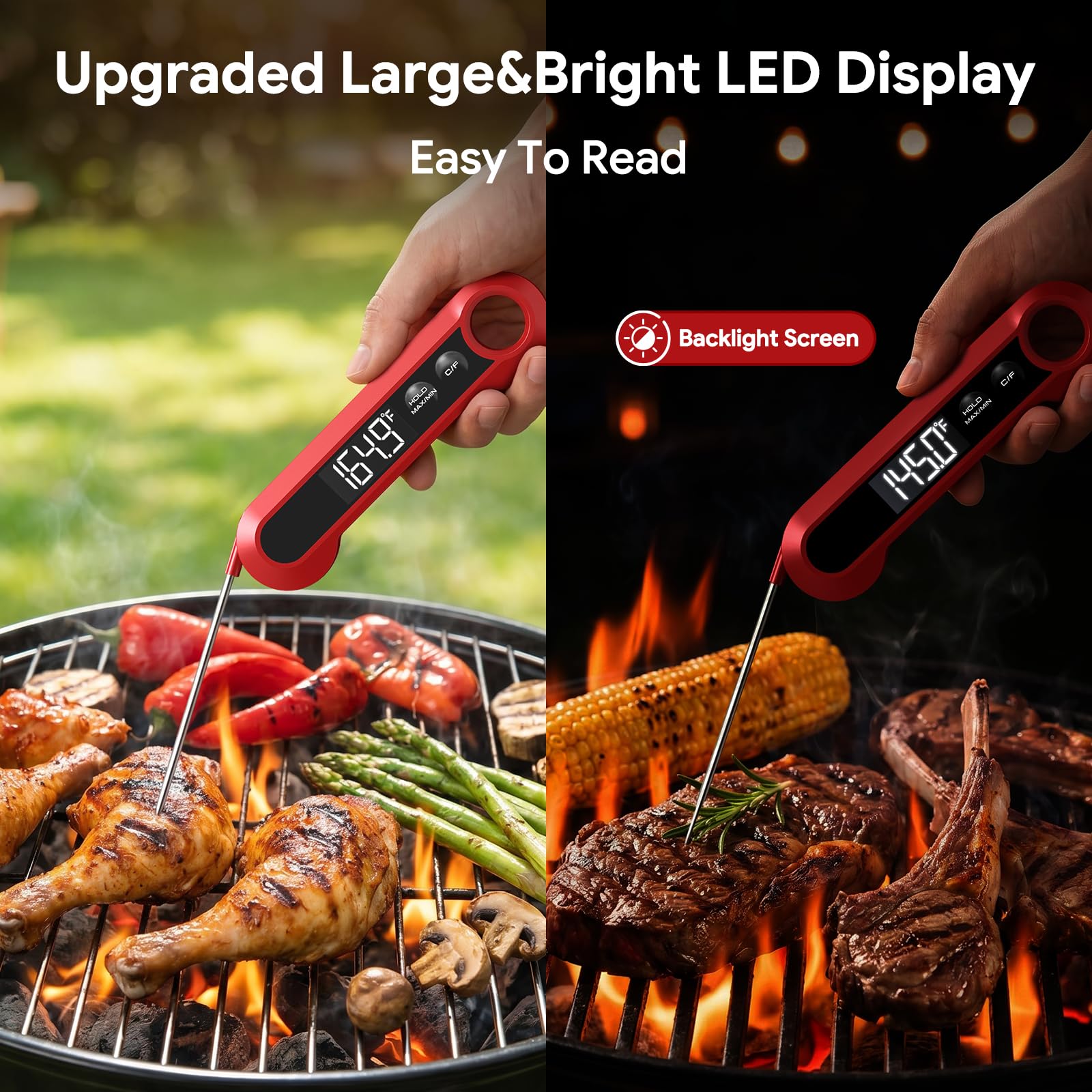 Tojasv Meat Thermometer Digital,1-2S Instant Read Thermometer for Cooking, Grill - Tojasv Official Product View 4