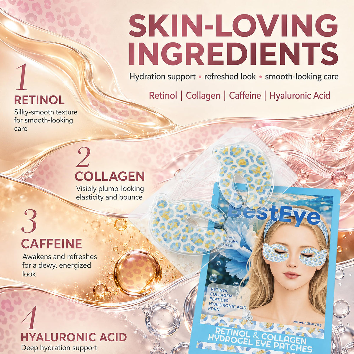 Under Eye Patches for Puffy Eyes and Dark Circles Collagen - Besteye Official Imagery - 4