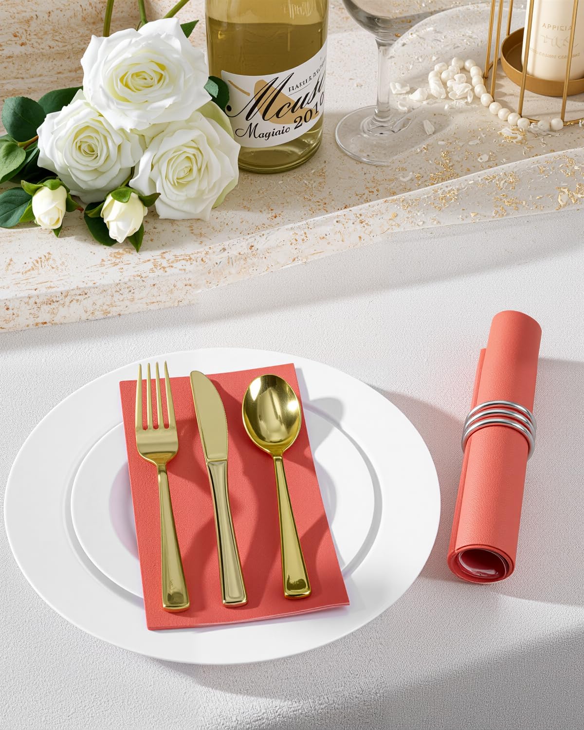 Goodluck 100-Pack Red 3-Ply Disposable Guest Napkins, - Goodluck Official Product View 3