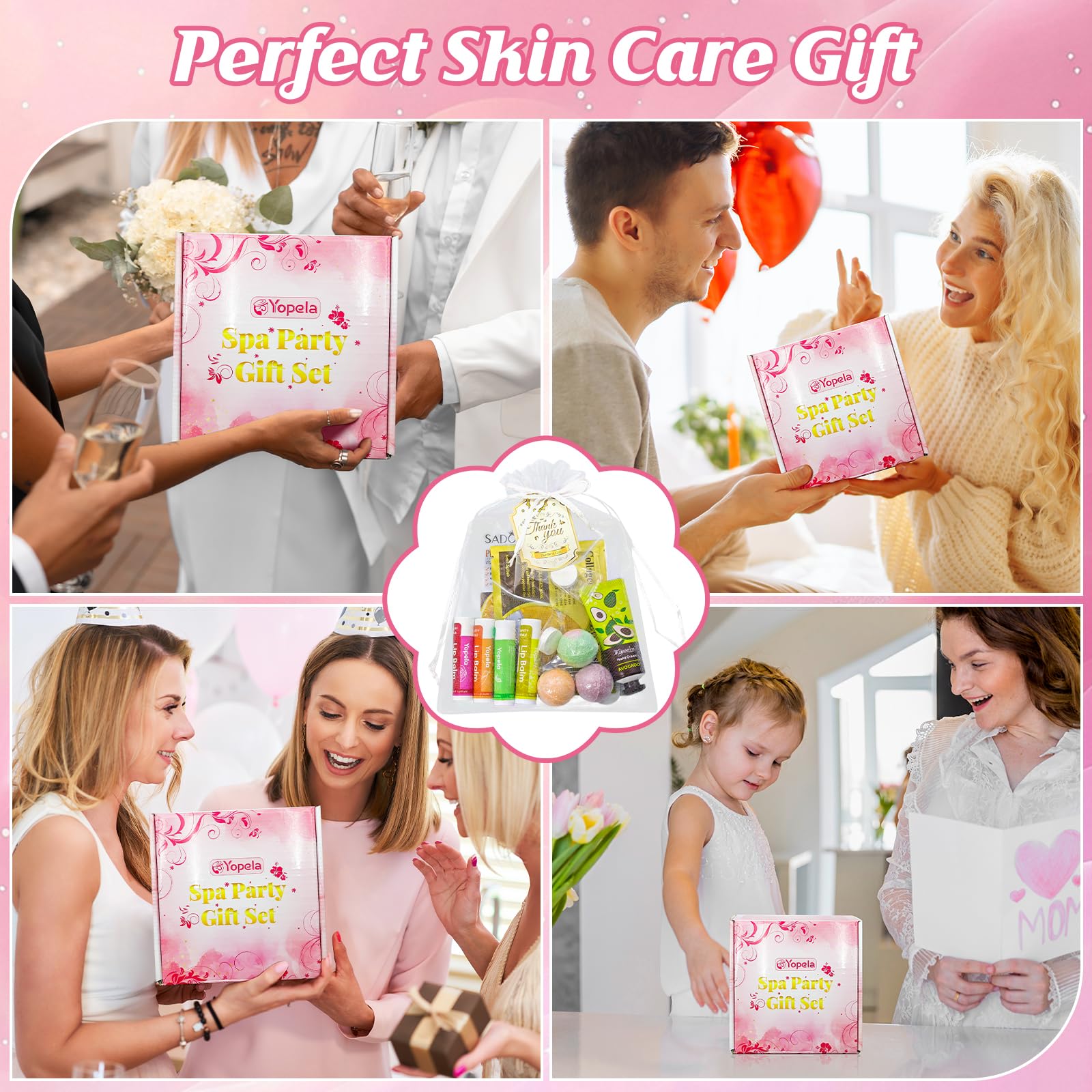 128 PCS Spa Party Supplies for Women, Spa Kit Include Lip - Yopela