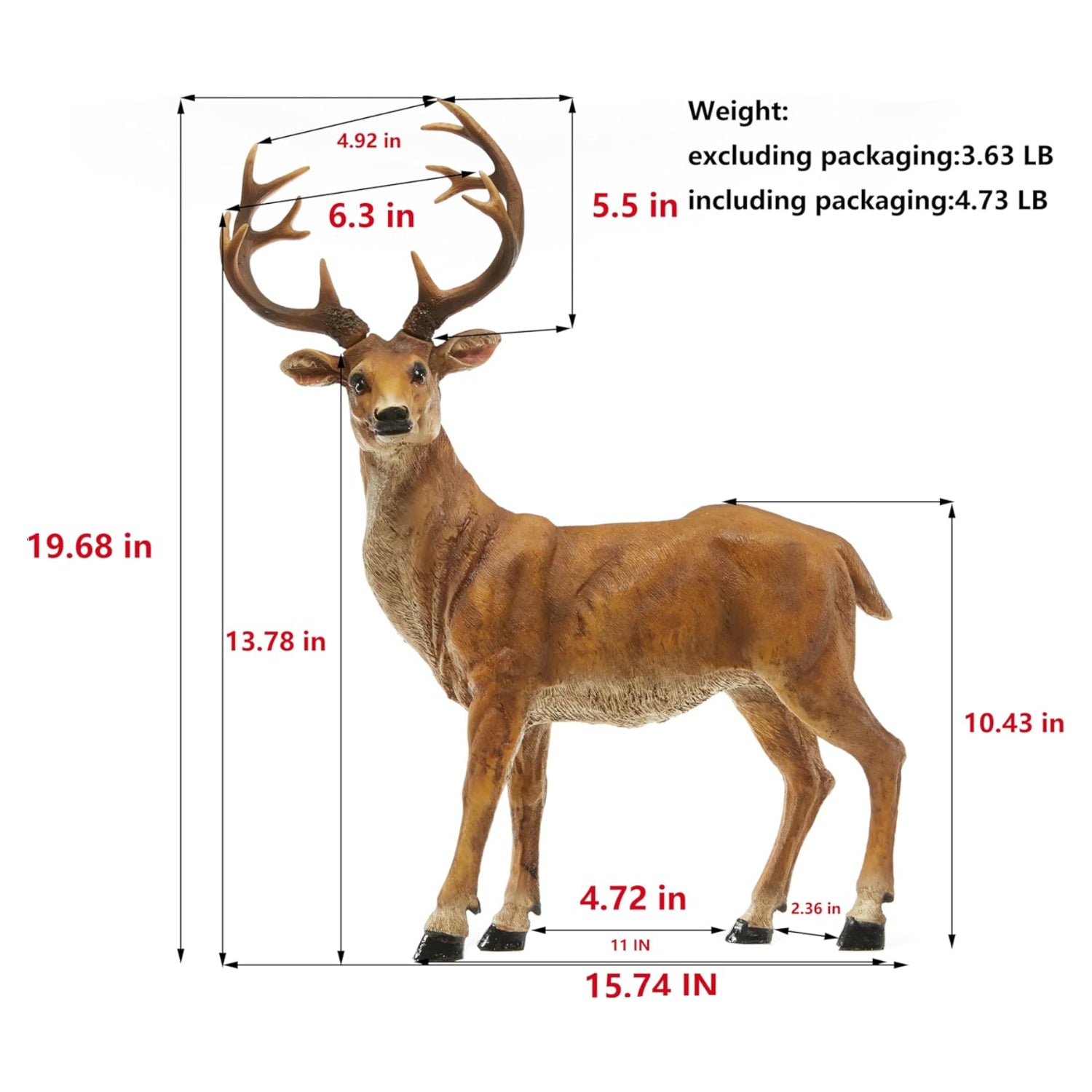 XTAPAN resin deer figurines, a female and standing male deer statue, ideal for home or garden decor.