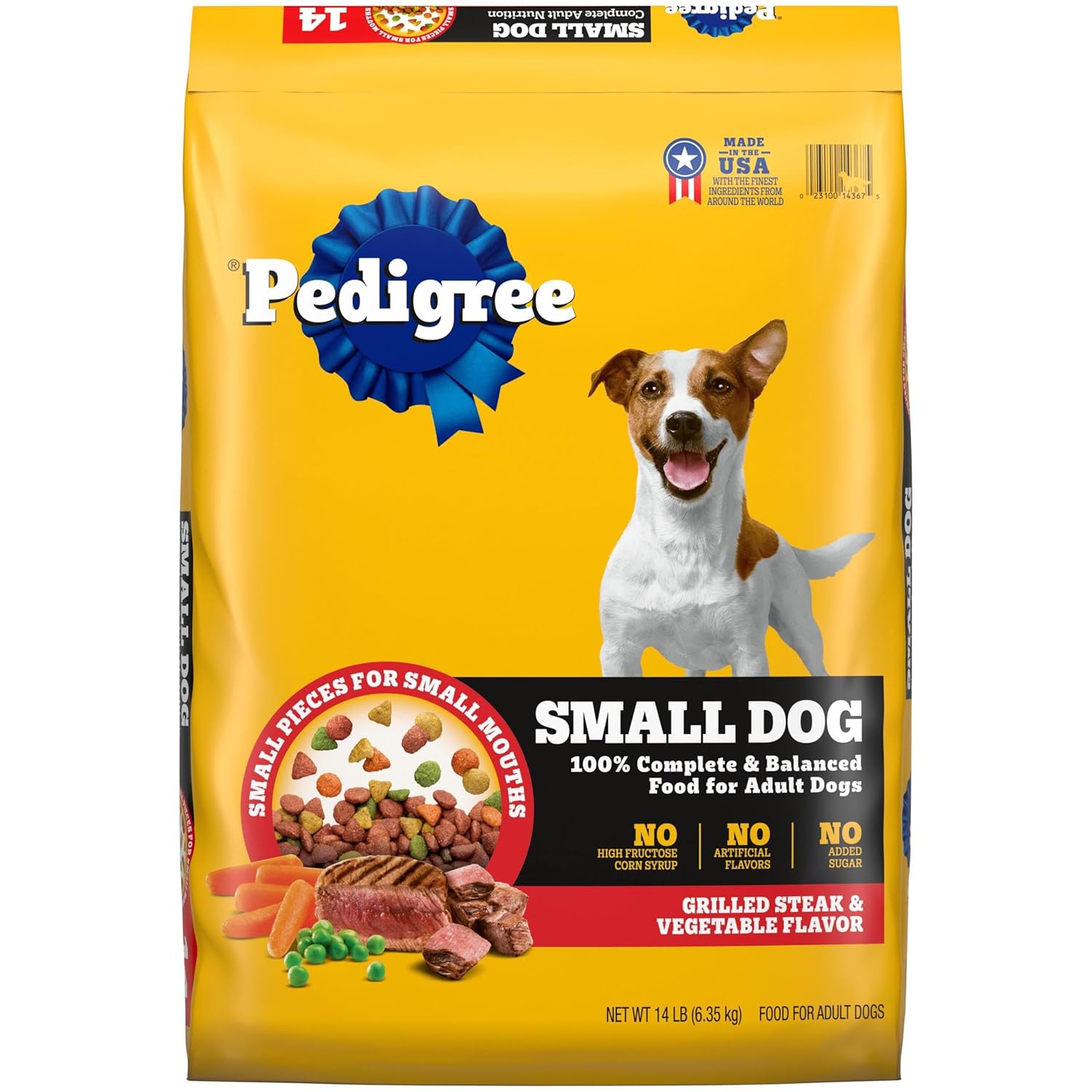 Pedigree Complete Nutrition Adult Small Dog Dry Dog Food, Grilled Steak & Vegetable Flavor,