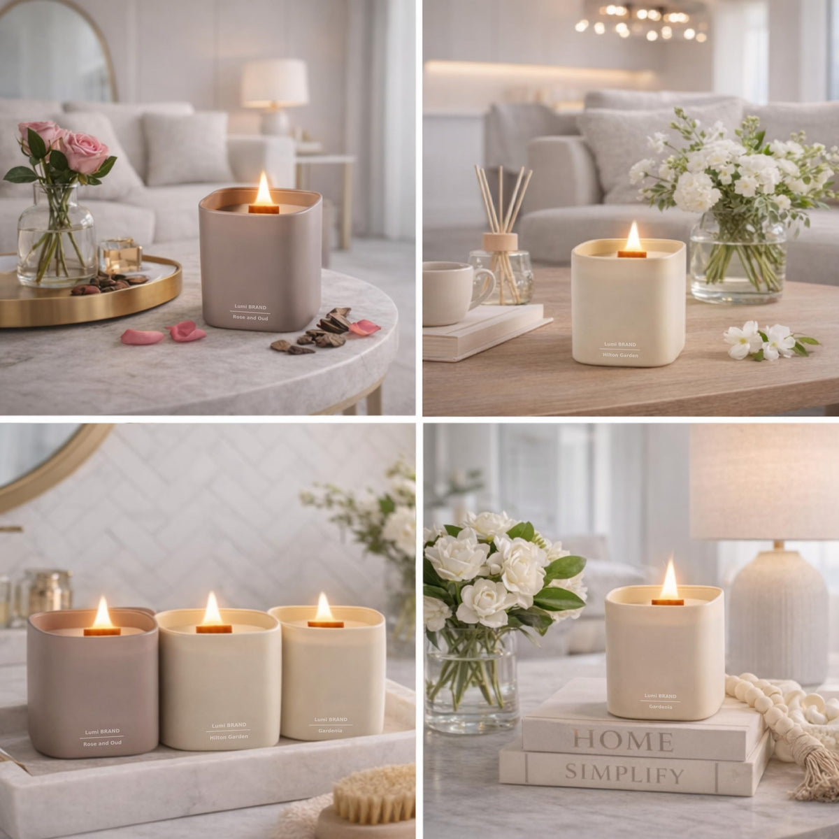 Set of 3 Premium Scented Soy Candles Gift Set - Lumi Brand Official Imagery - 7