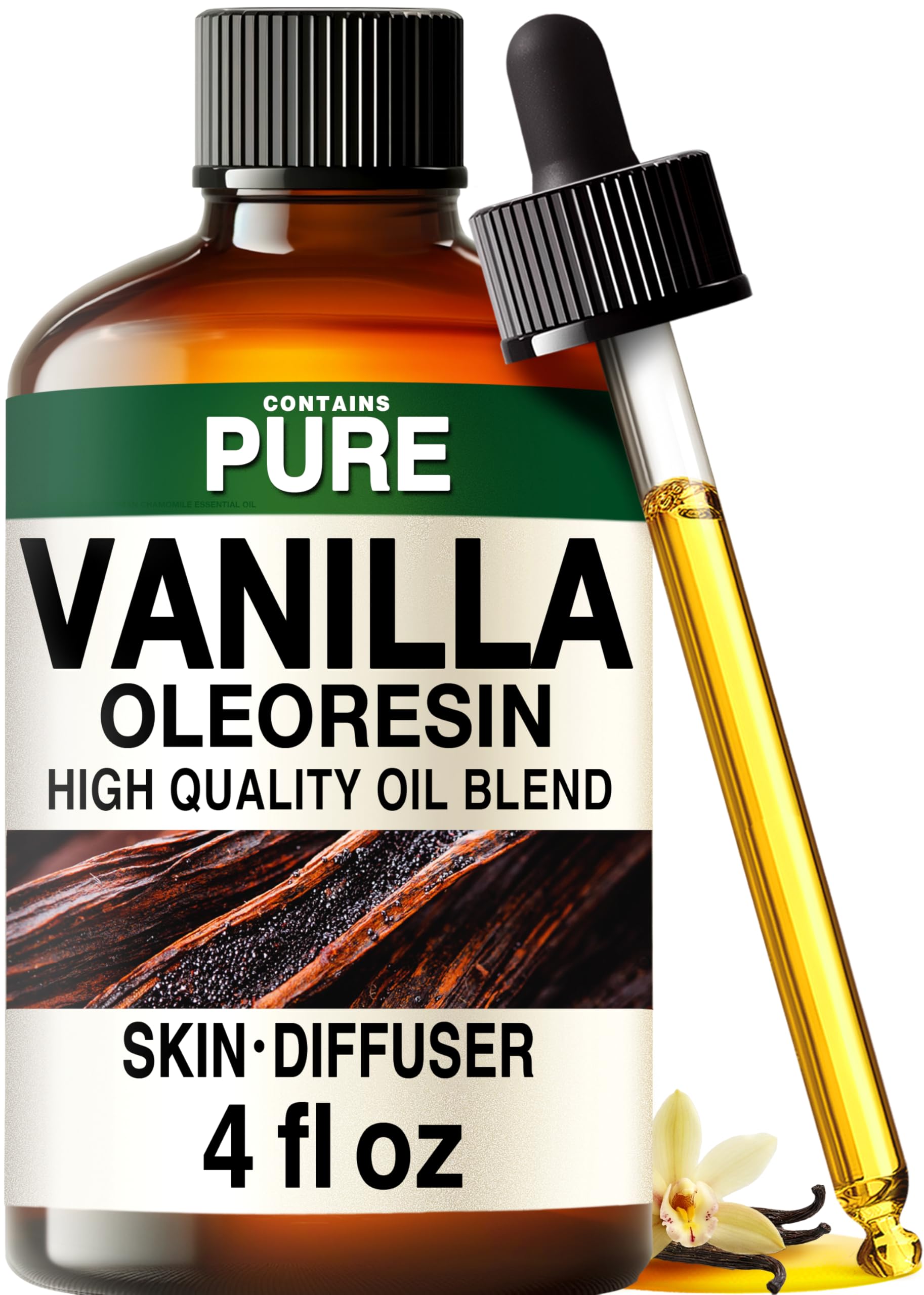 Kukka 100% Pure Vanilla Essential Oil for Skin, Diffuser, 4 Fl Oz - Product Imagery