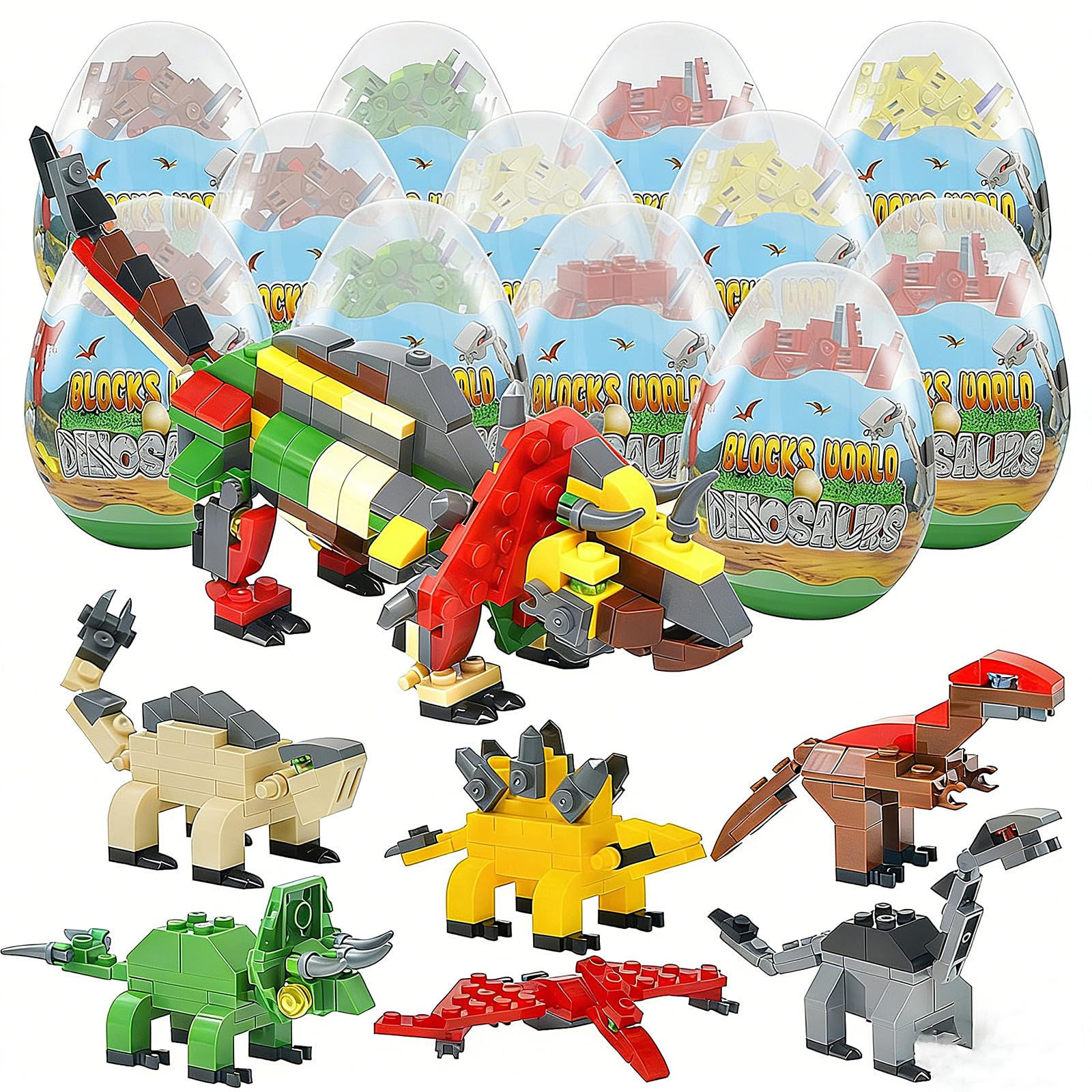 12PCS Pre Filled Easter Eggs Dinosaurs Party Favors Party - Product Imagery