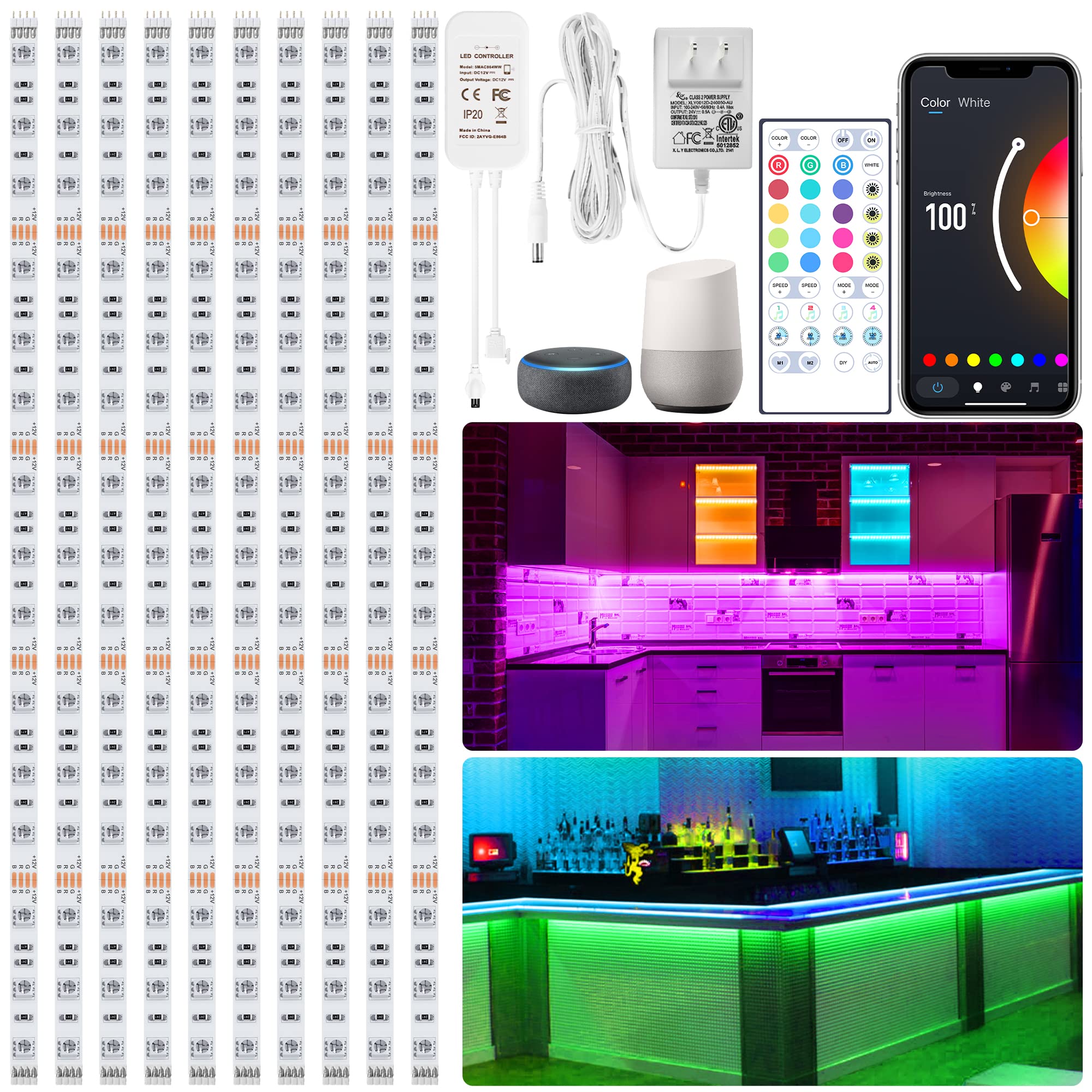 maylit 10 PCS 20in Smart RGB Under Cabinet Lights Kit - maylit Official Product View 1