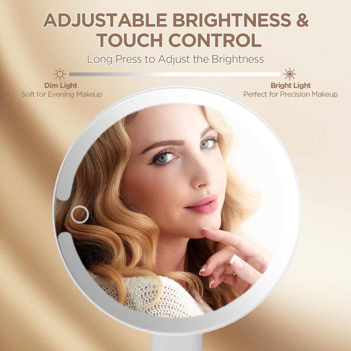 Travel Makeup Mirror with Lights 10X 1X Rechargeable - SANYCASA Official Imagery - 4