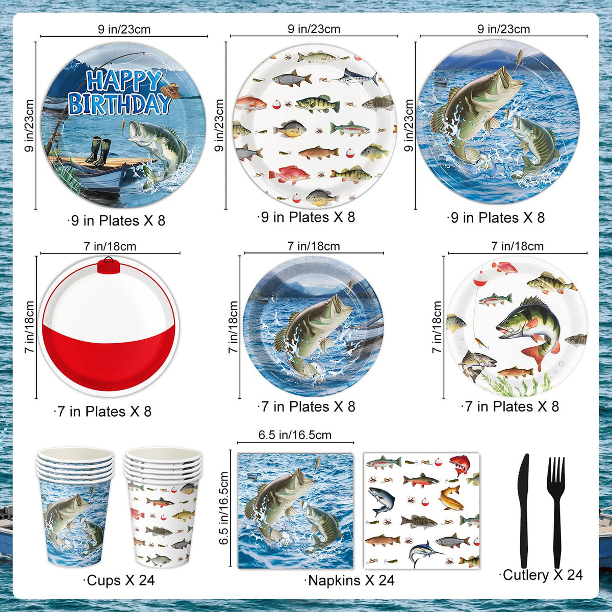 Fishing Birthday Party Decorations - QIYANPAX Official Imagery - 5