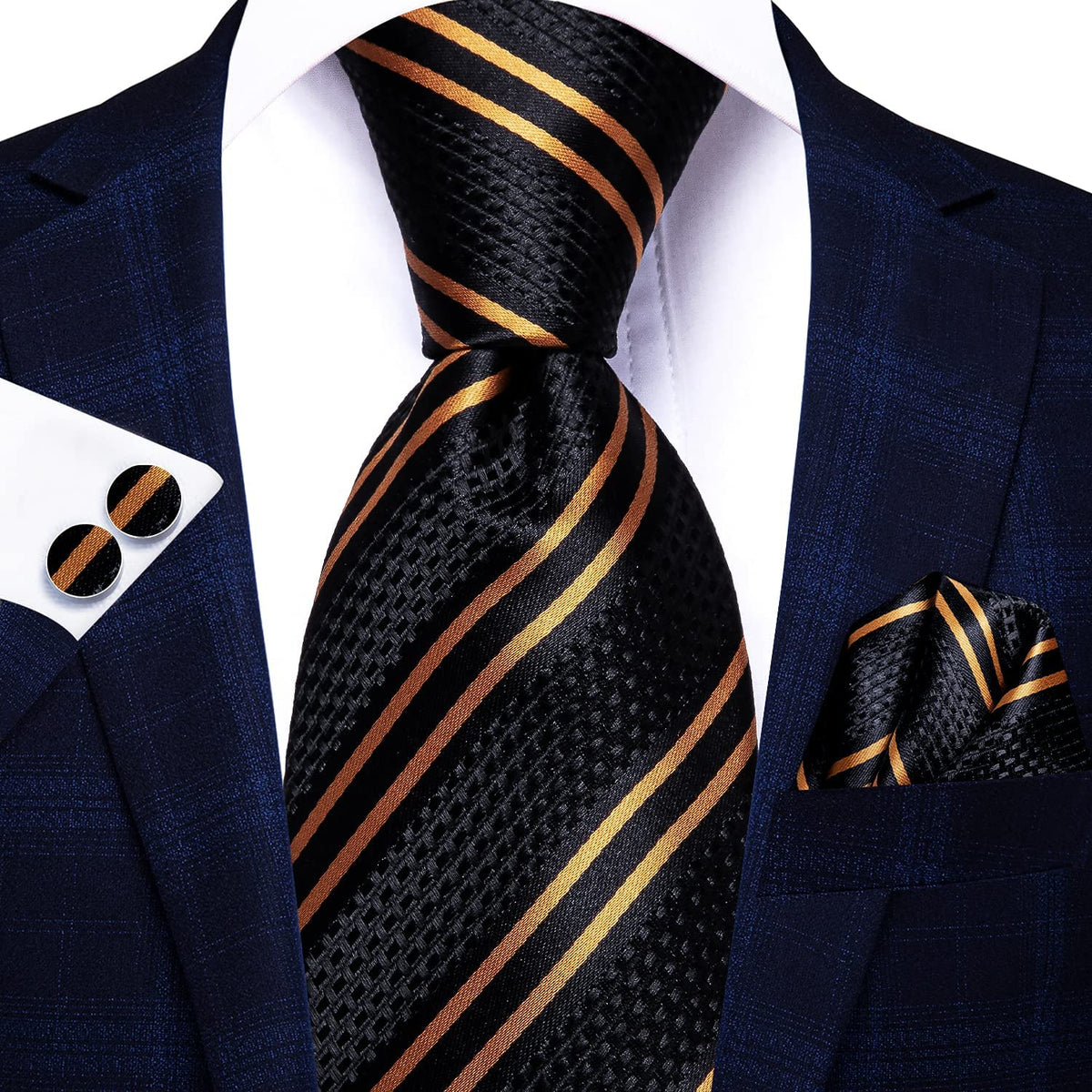 Hi Tie Lot 5 Pcs Gift Box Mens Tie Set Necktie with Pocket - Hi-Tie Official Imagery - 4