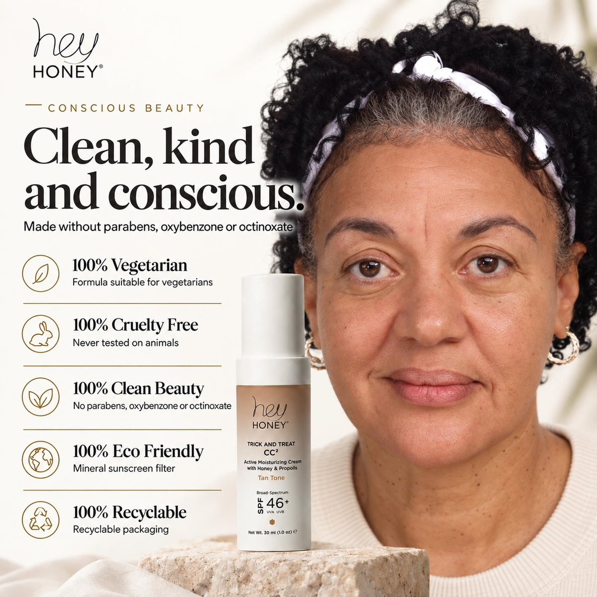 Hey Honey Trick and Treat Moisturizing CC Cream SPF 46 - Hey Honey Official Imagery - 8