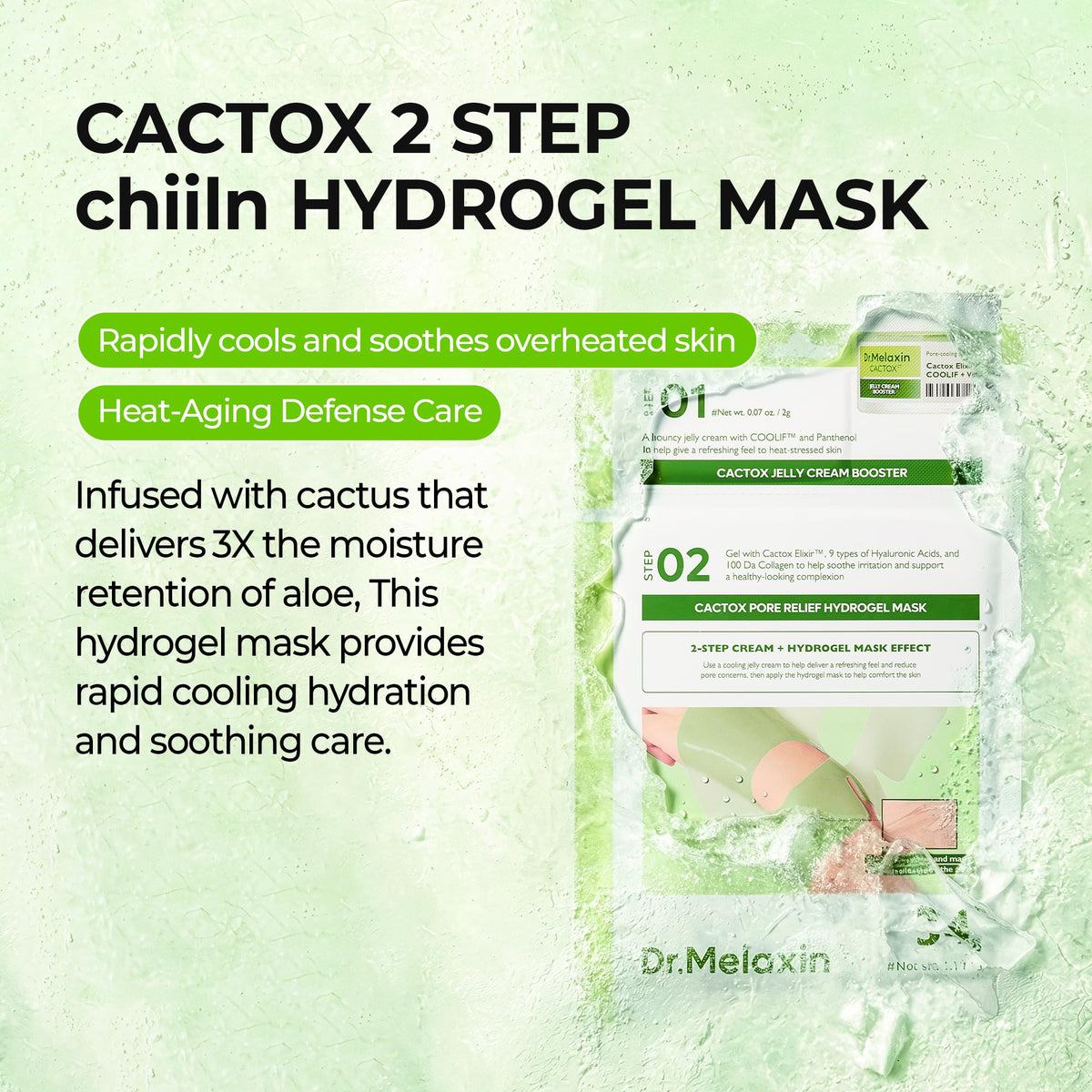 Dr Melaxin CACTOX DE PUFFING PORE TOX GEL MASK 4EA with - Dr.Melaxin Official Product Imagery - 3