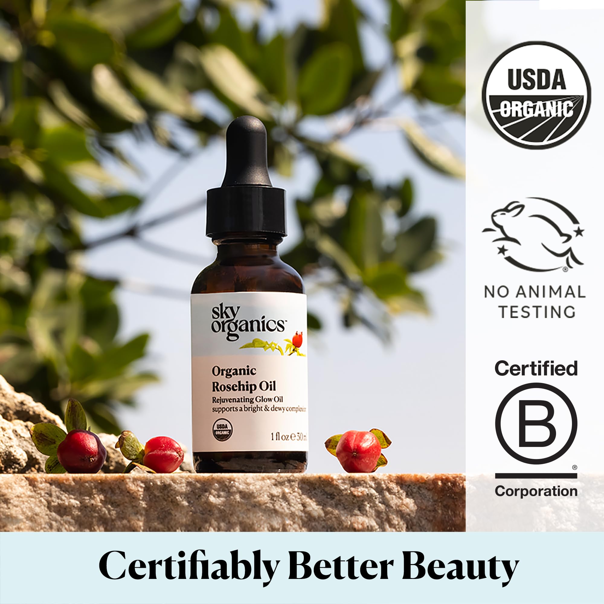 Sky Organics Rosehip Oil, 100% Pure & Cold - Pressed Face Oil & Travel Size - Sky Organics Official Product View 7