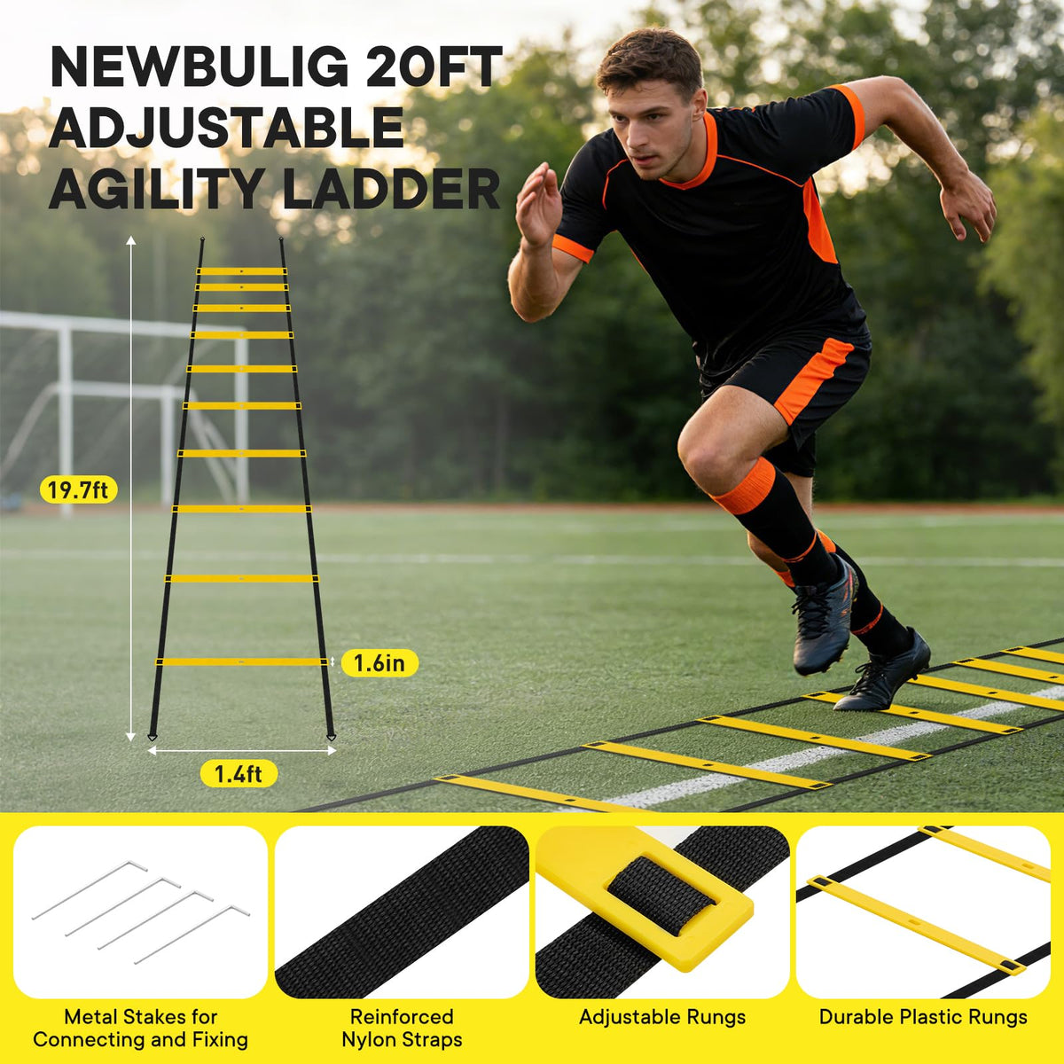 NEWBULIG Agility Ladder Speed Training Equipment Football - NEWBULIG Official Imagery - 3