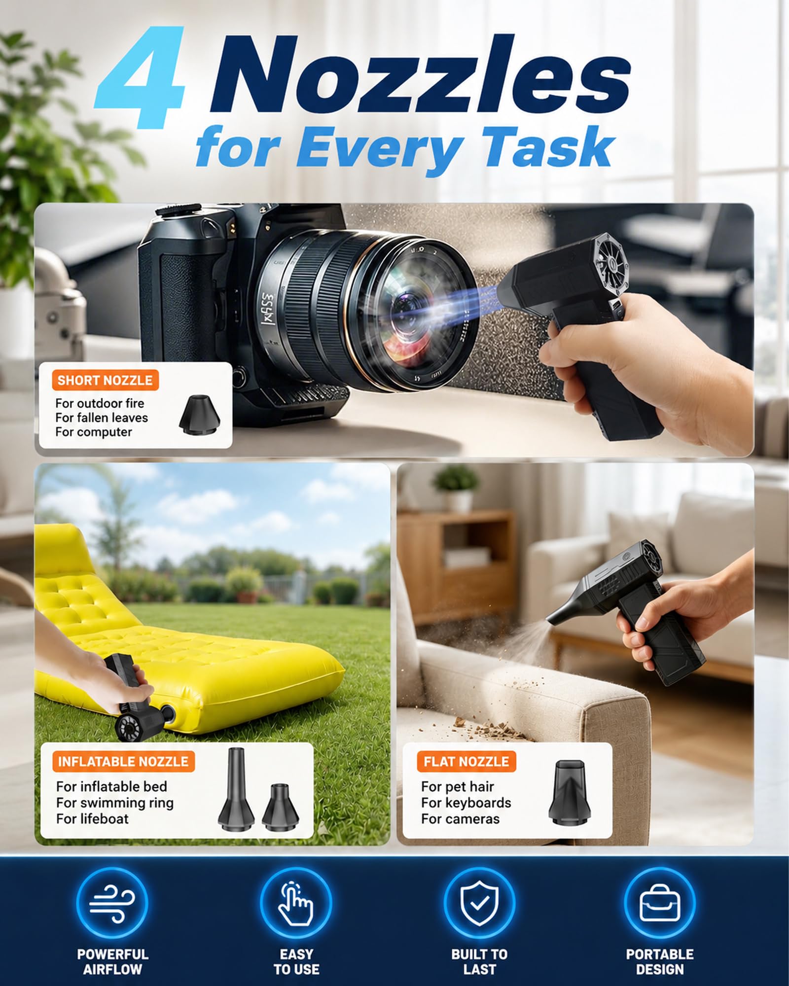 KONPAYDE Compressed Air Duster, 180000RPM Electric Turbo Fan by KONPAYDE - Angle View 4