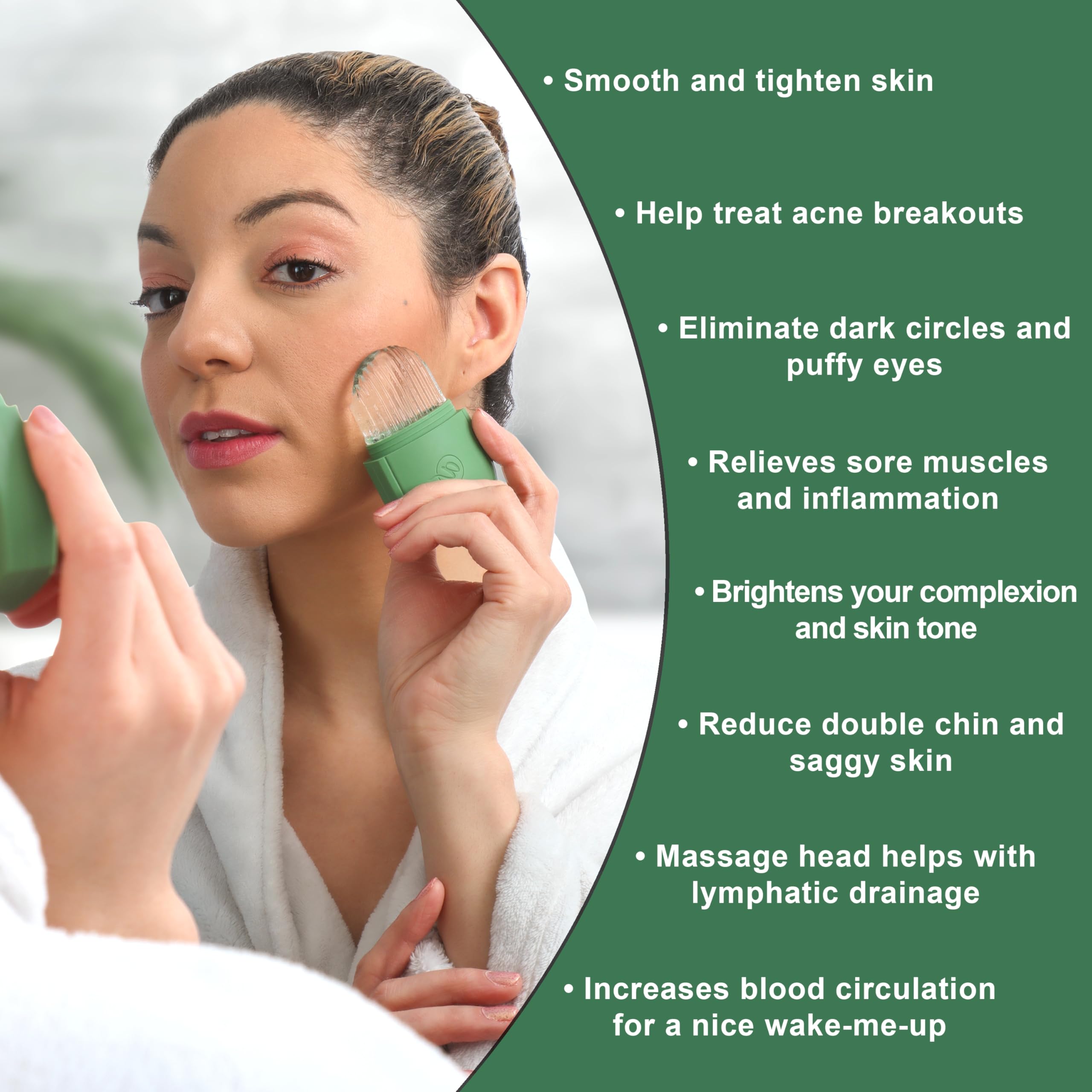 Allure Skin Care Ice Roller For Face - Face Massager Tool To Tighten Skin, Reduce Eye Puffiness & Migraine Relief - Ice Face Roller For Wrinkles and Lifting - Reuseable Ice Cube For Skincare Routine