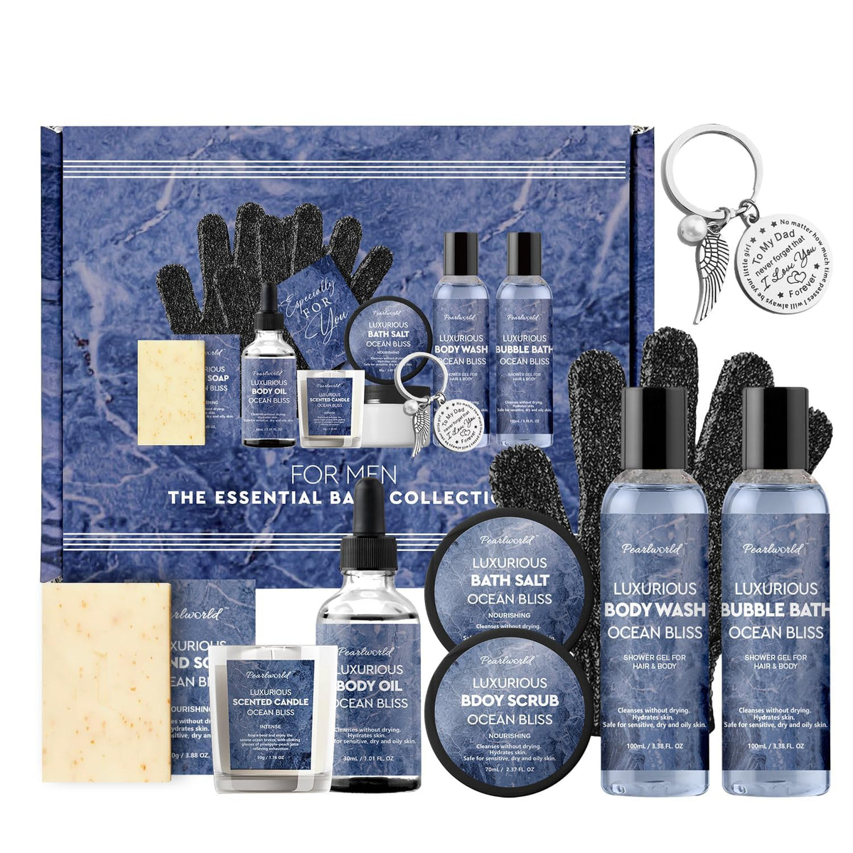Birthday Gifts Baskets for Men Bath Spa Set Ocean Scented - PEARLWORLD Official Imagery - 2