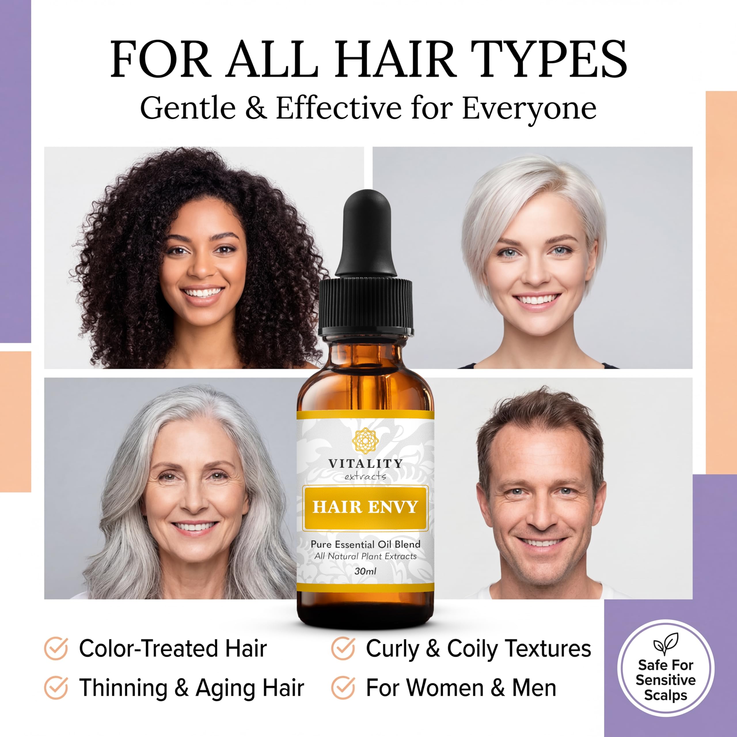 Vitality Extracts Hair Envy - Natural Hair Growth Serum 100% Pure Es - Vitality Official Product View 5