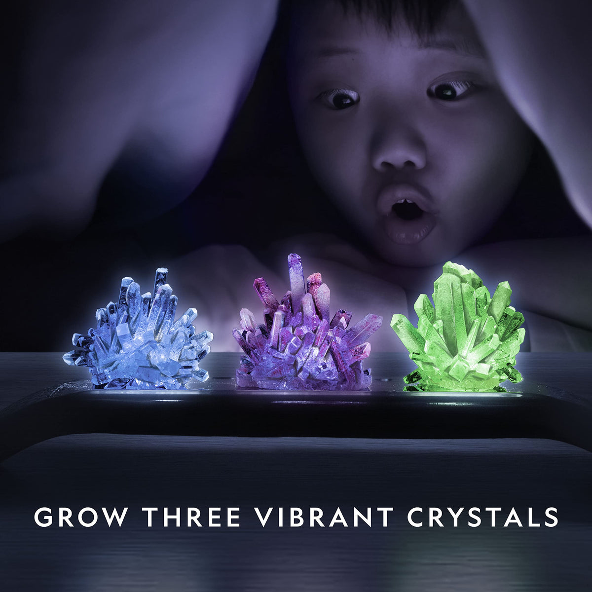 National Geographic Crystal Growing Kit with 3 Crystals for - Blue Marble Official Imagery - 3