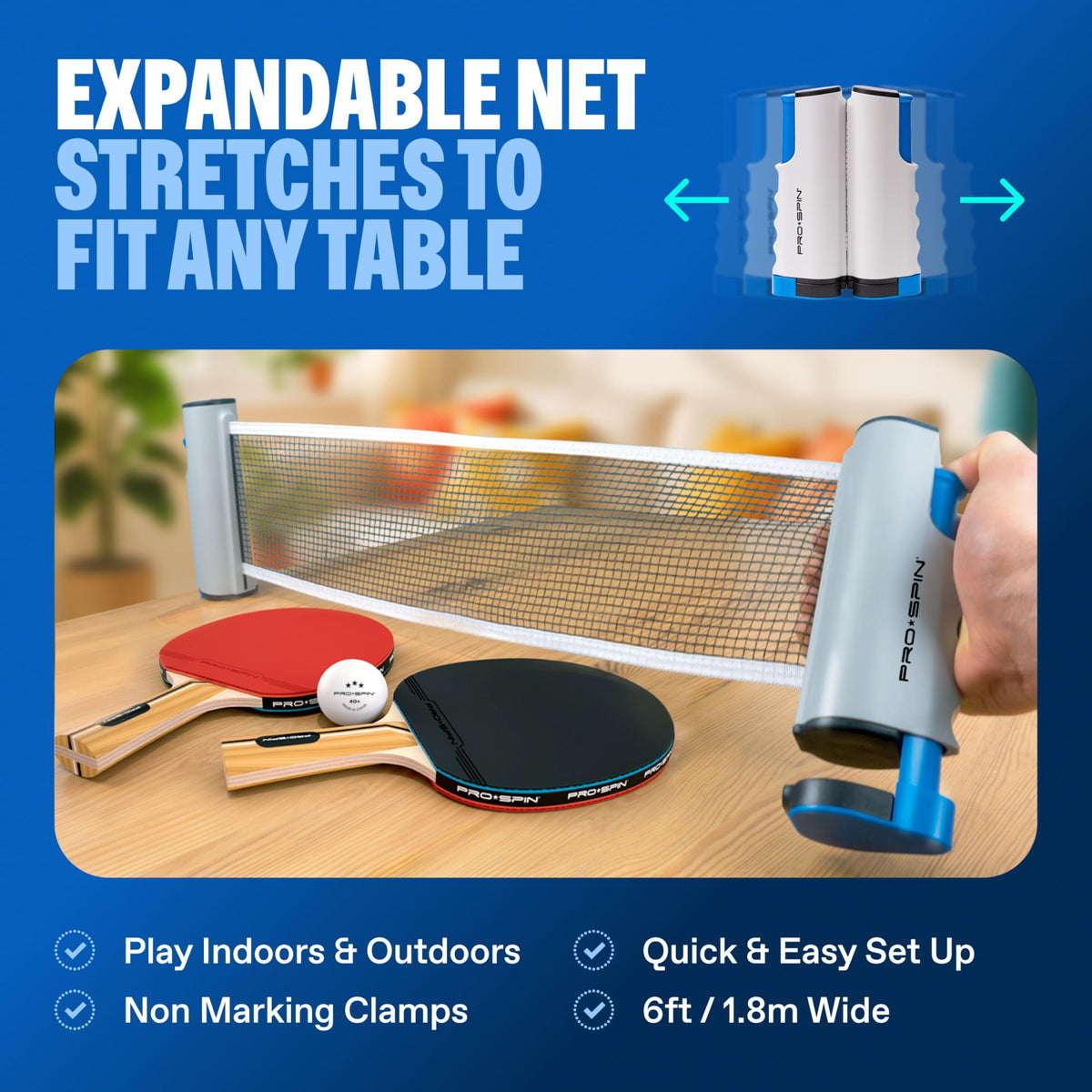 PRO SPIN Portable Ping Pong Set with Retractable Ping Pong - PRO-SPIN Official Imagery - 6