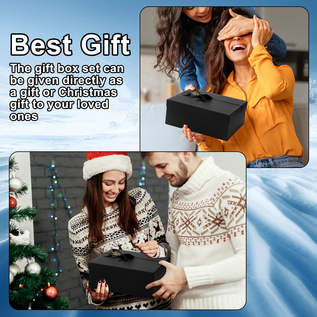 7 Pcs Winter Gift Set for Woman Hat Scarf Gloves Set Throw - Mumucove Official Imagery - 7