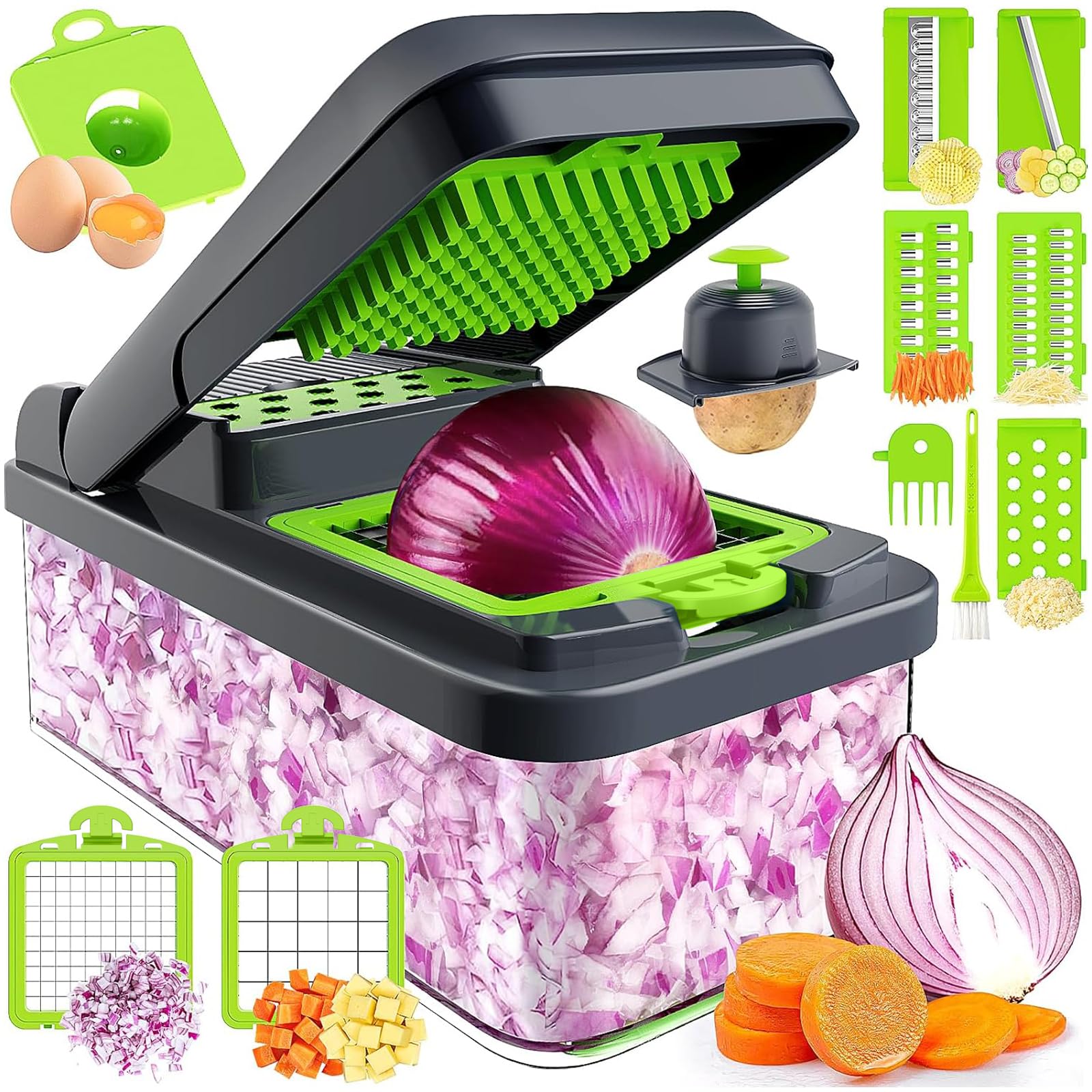 MealHelper 12-in-1 Vegetable Chopper, Food Veggie Chopper With Container - MealHelper Official Product View 1