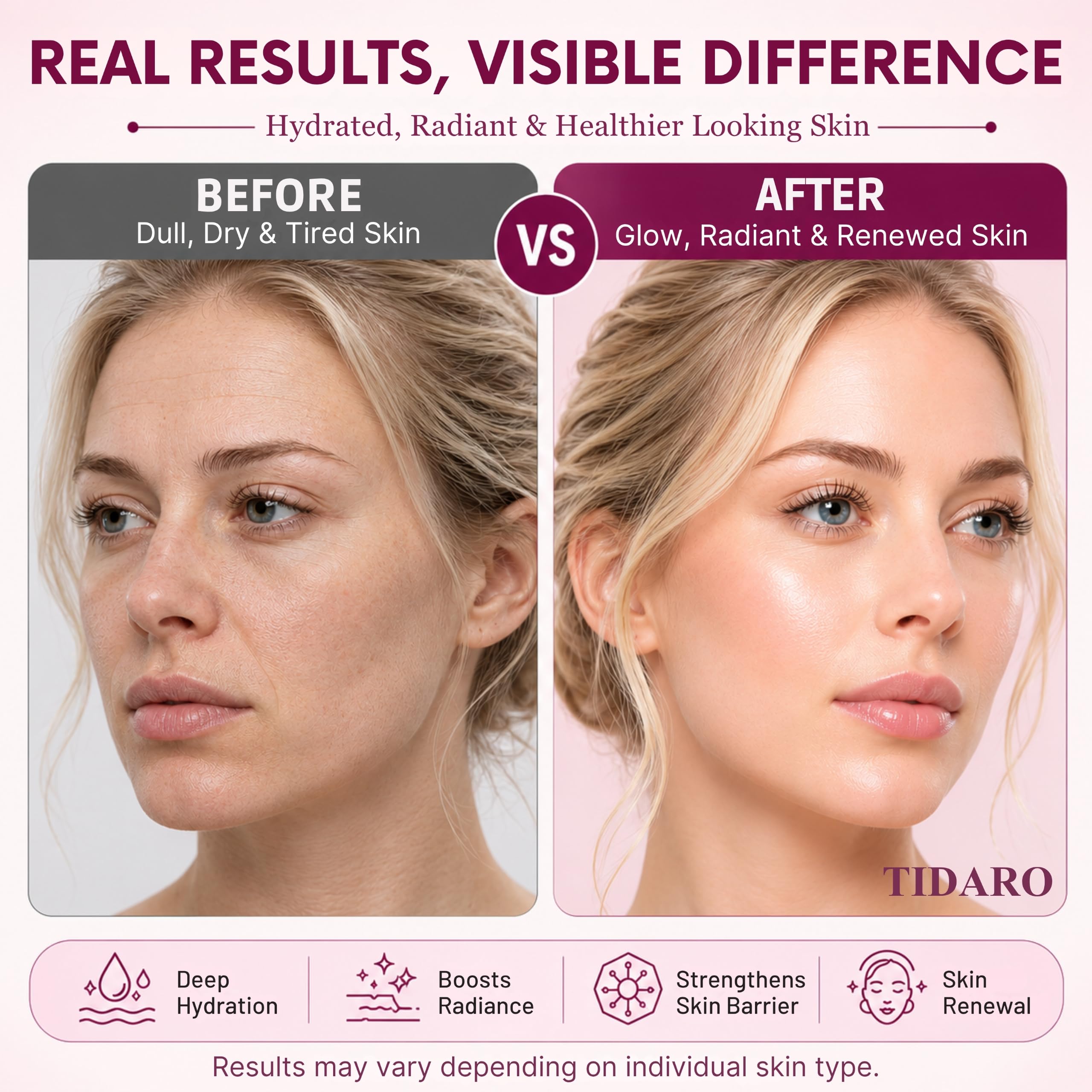 Premium 4 Masks Collagen Face Overnight Korean Hydrating Facial - TIDARO