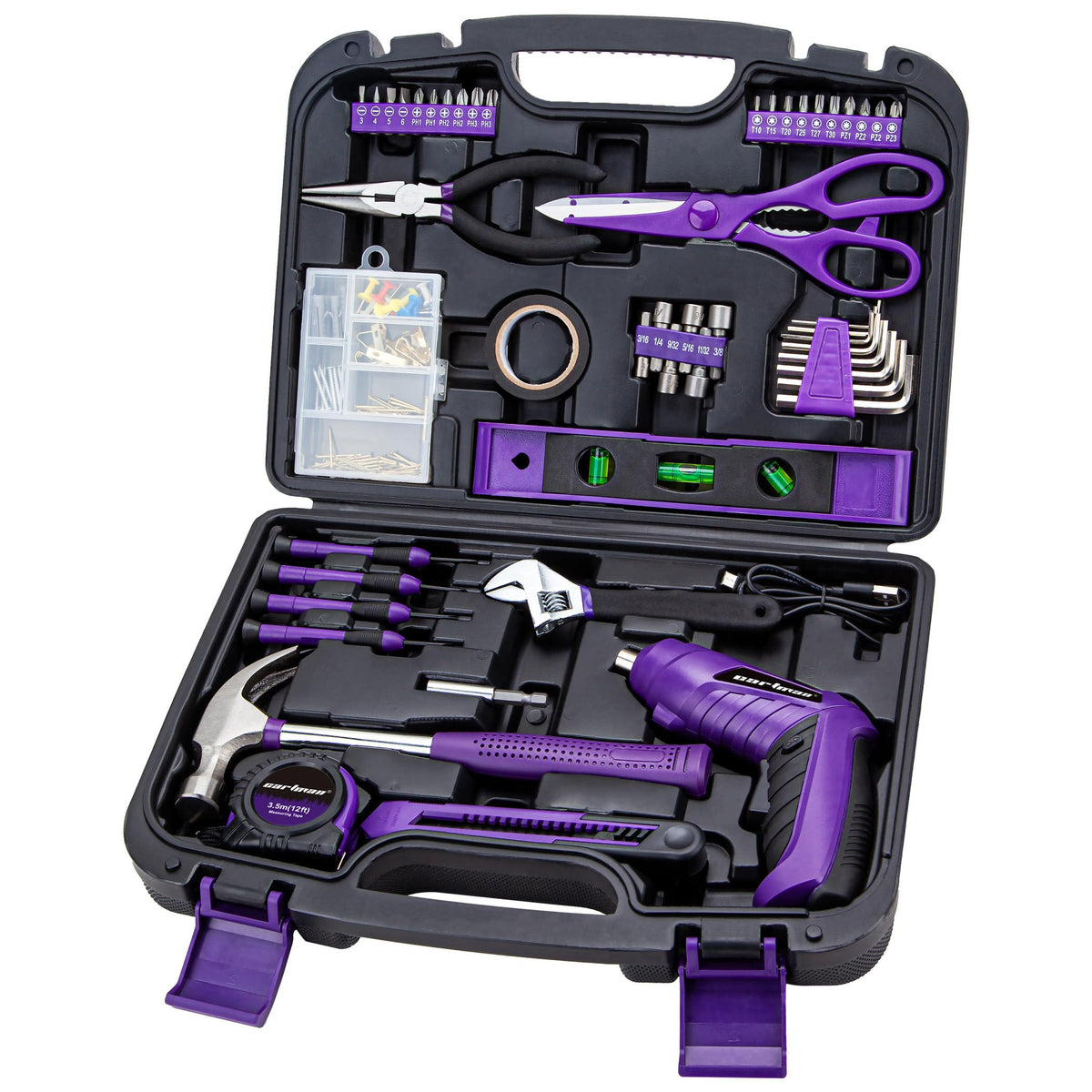 CARTMAN 149PCS Tool Set Purple Cordless Screwdriver Home - CARTMAN Official Imagery - 1
